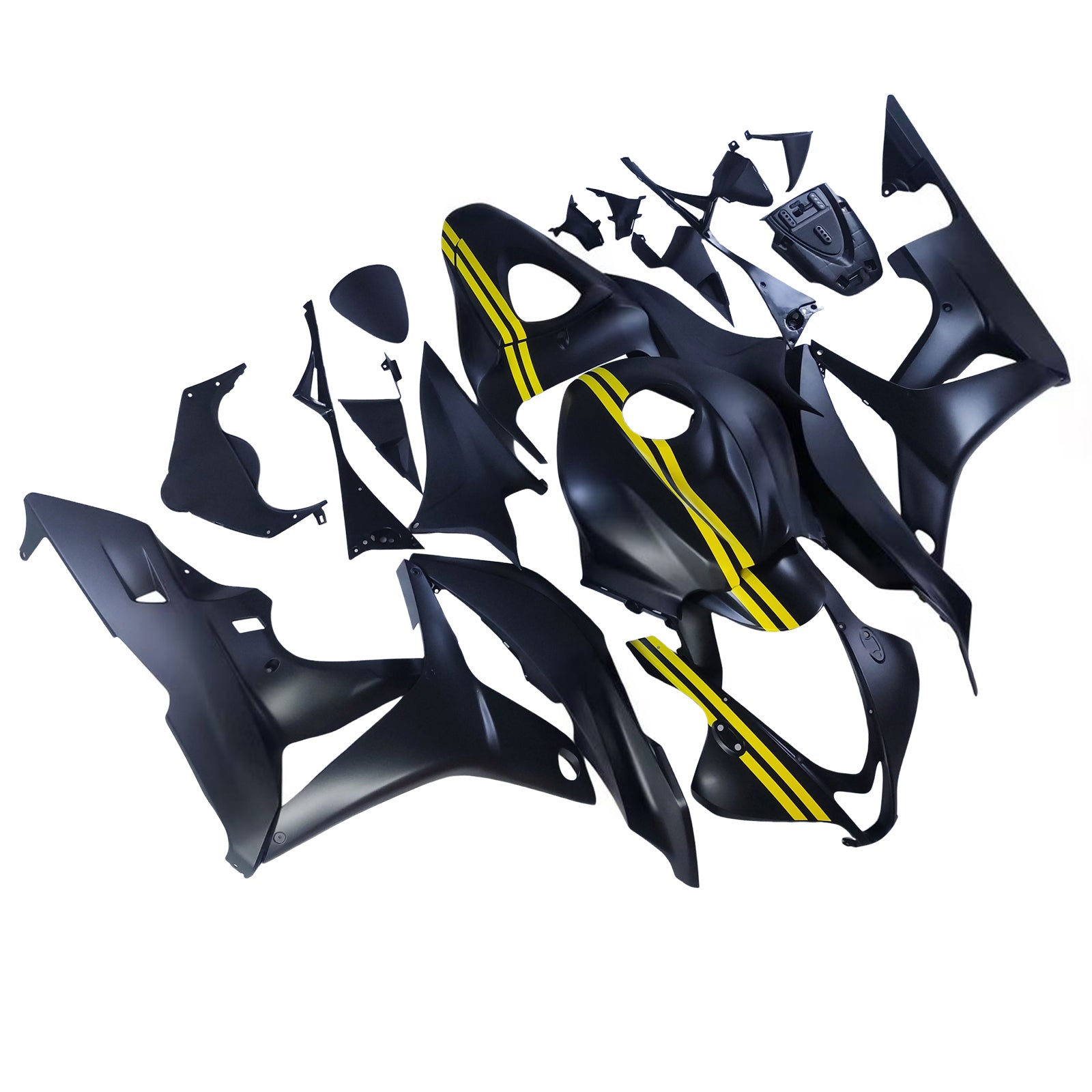 Amotopart 2007-2008 Honda CBR600RR Black Yellow Fairing Kit