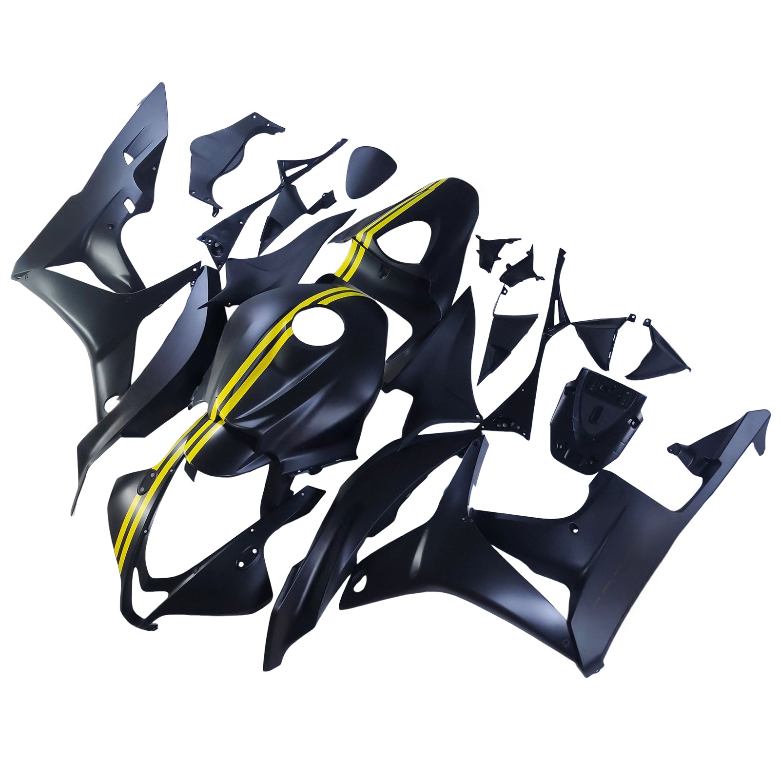 Amotopart 2007-2008 Honda CBR600RR Black Yellow Fairing Kit