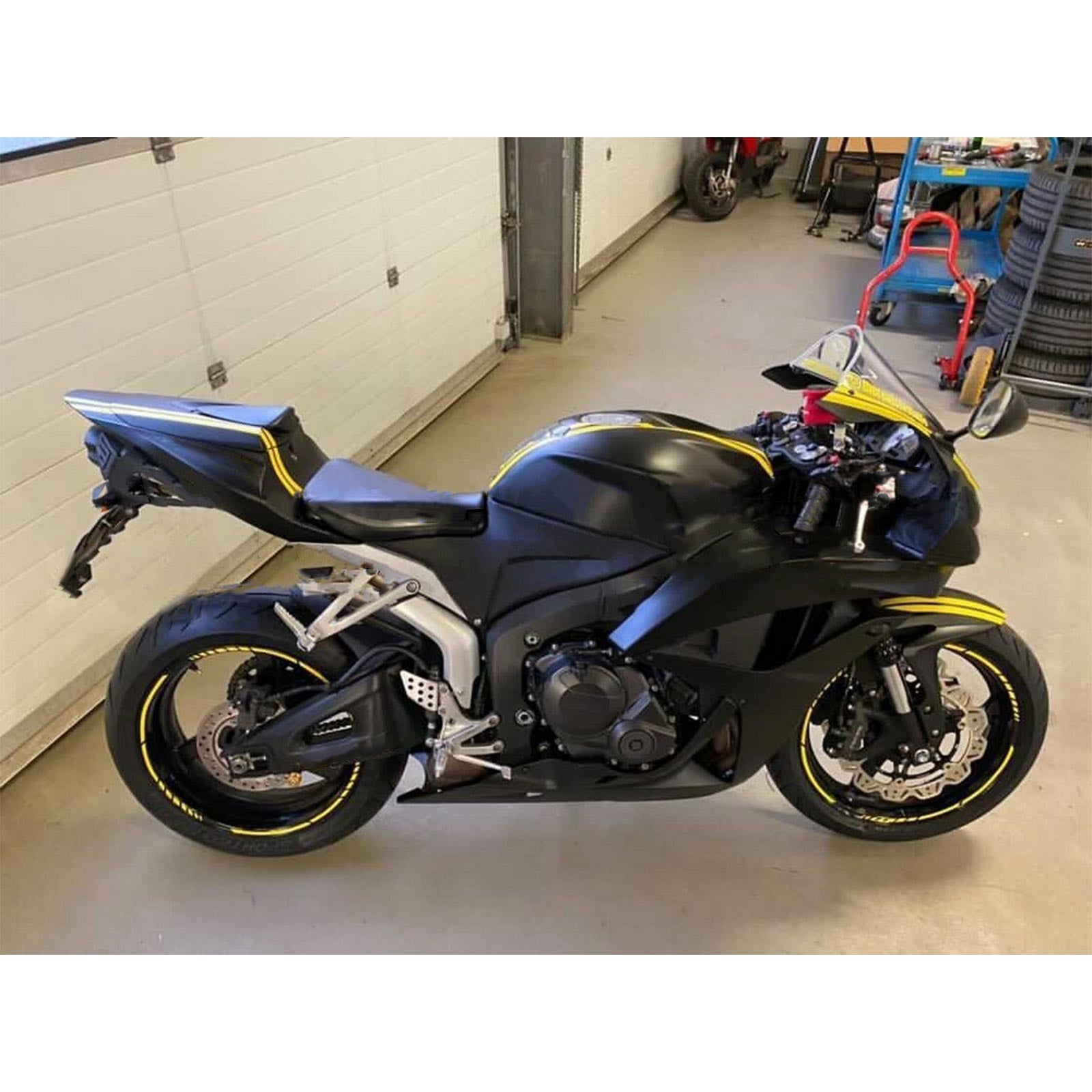 Amotopart 2007-2008 Honda CBR600RR Black Yellow Fairing Kit