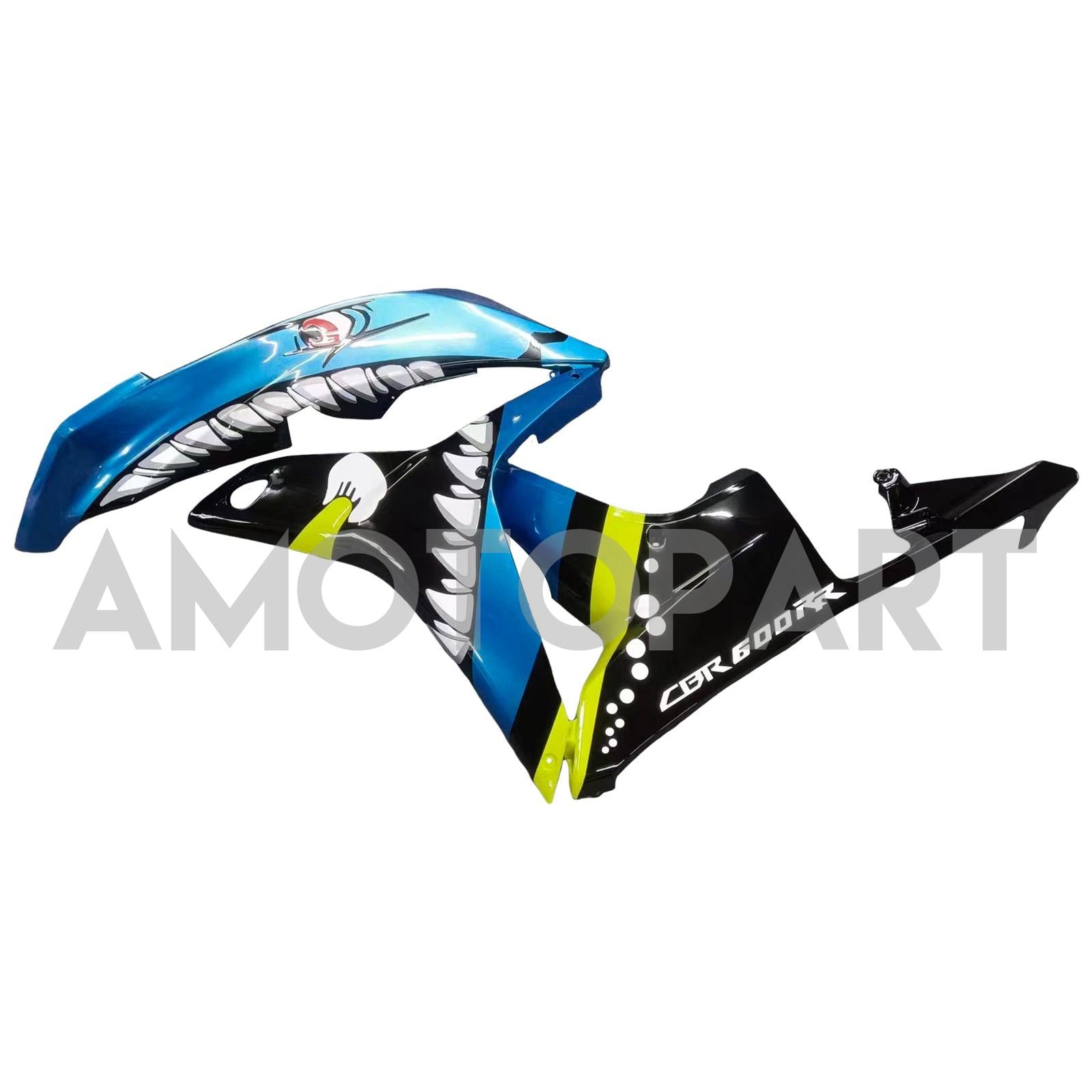 Amotopart 2007-2008 Honda CBR600RR Green & Blue Monster Fairing Kit