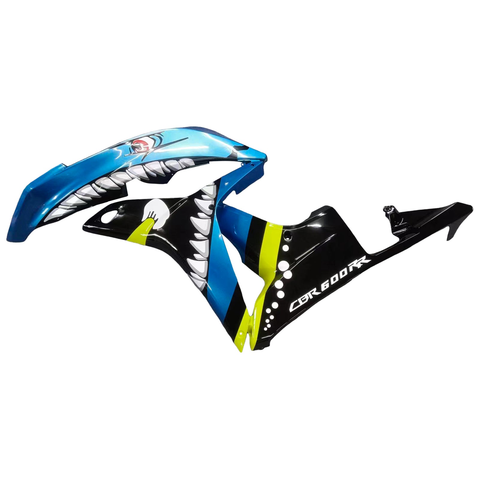 Amotopart Honda CBR600RR Vert 2007-2008&Kit de carénage Blue Monster