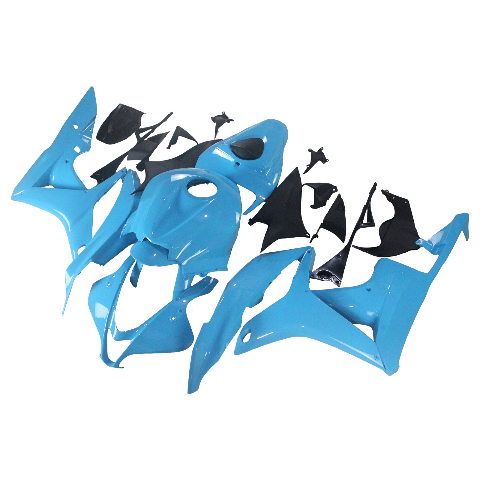 Amotopart 2007-2008 ホンダ CBR600RR ブルー&ブラック ロゴ フェアリングキット