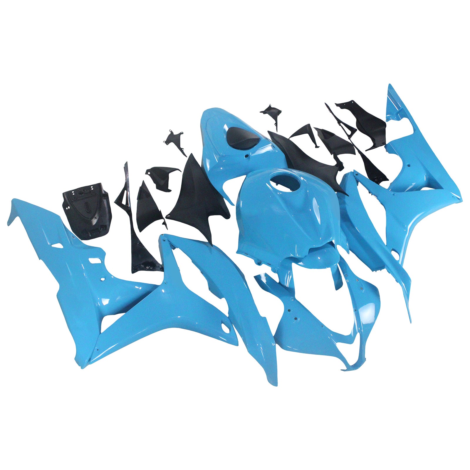 Amotopart 2007-2008 ホンダ CBR600RR ブルー&ブラック ロゴ フェアリングキット