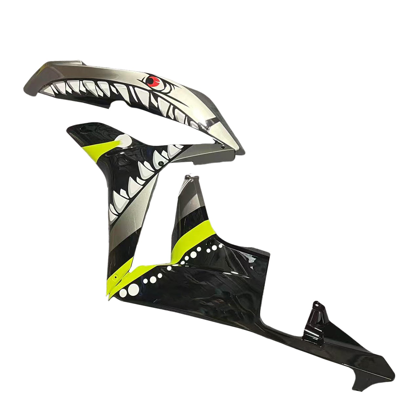 Amotopart 2007-2008 Honda CBR600RR Fluorescent Yellow-Green with Shark Teeth Fairing Kit