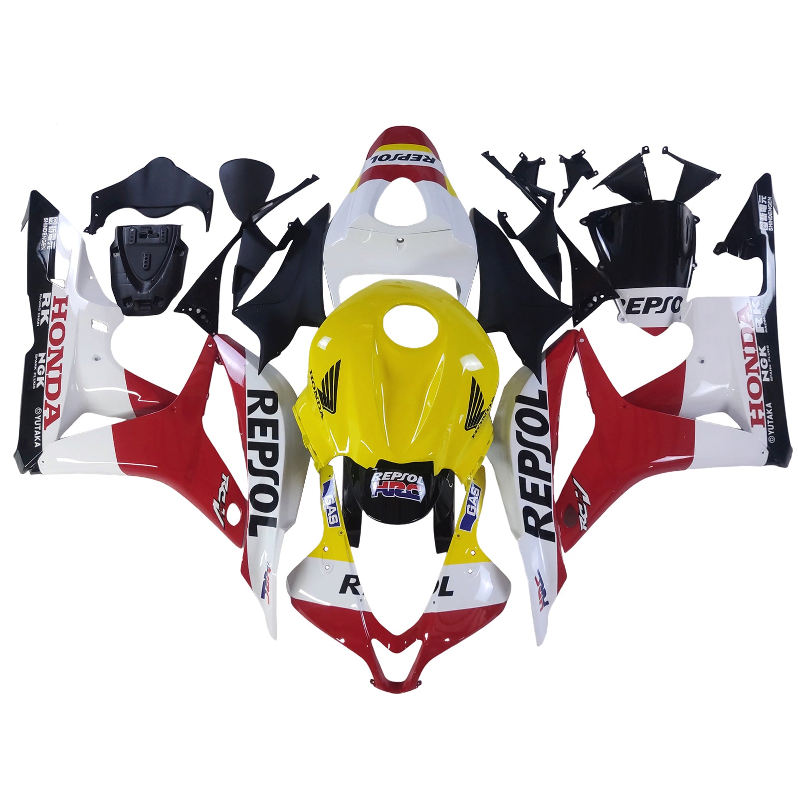 Amotopart 2007-2008 Honda CBR600RR Red Yellow White Fairing Kit
