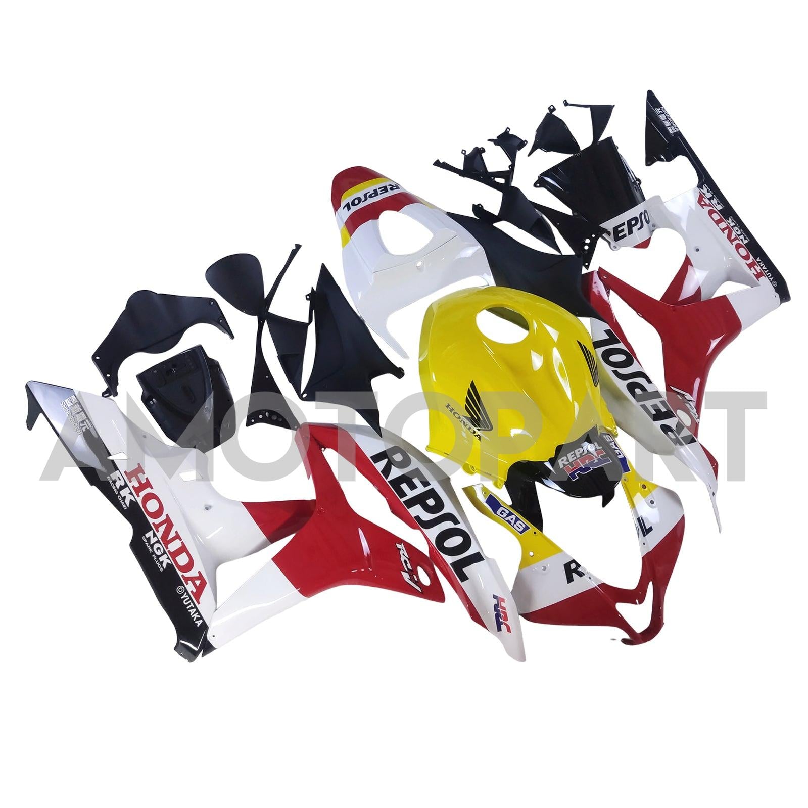 Amotopart 2007-2008 Honda CBR600RR Red Yellow White Fairing Kit