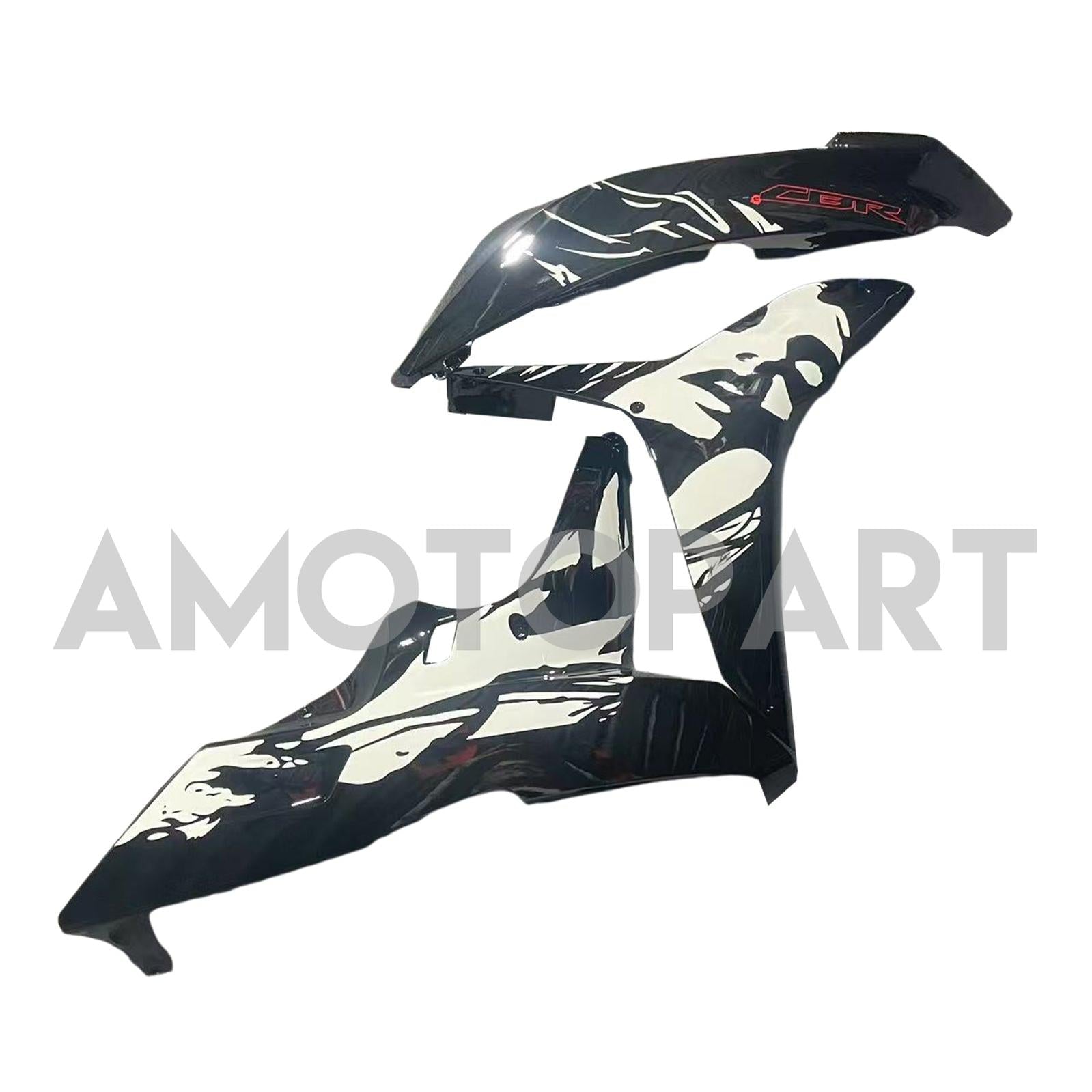 Amotopart 2007-2008 Honda CBR600RR Black White Fairing Kit