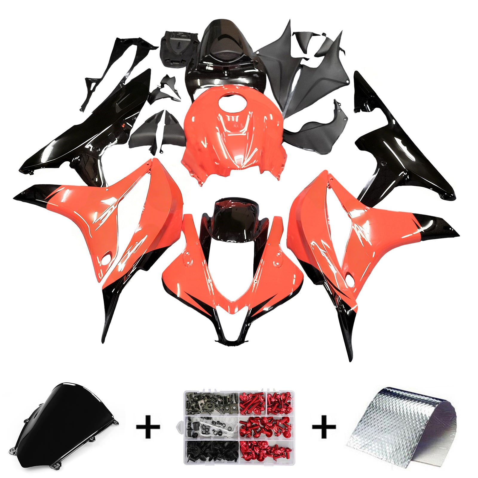 Amotopart 2007-2008 Honda CBR600RR Orange&Black Fairing Kit