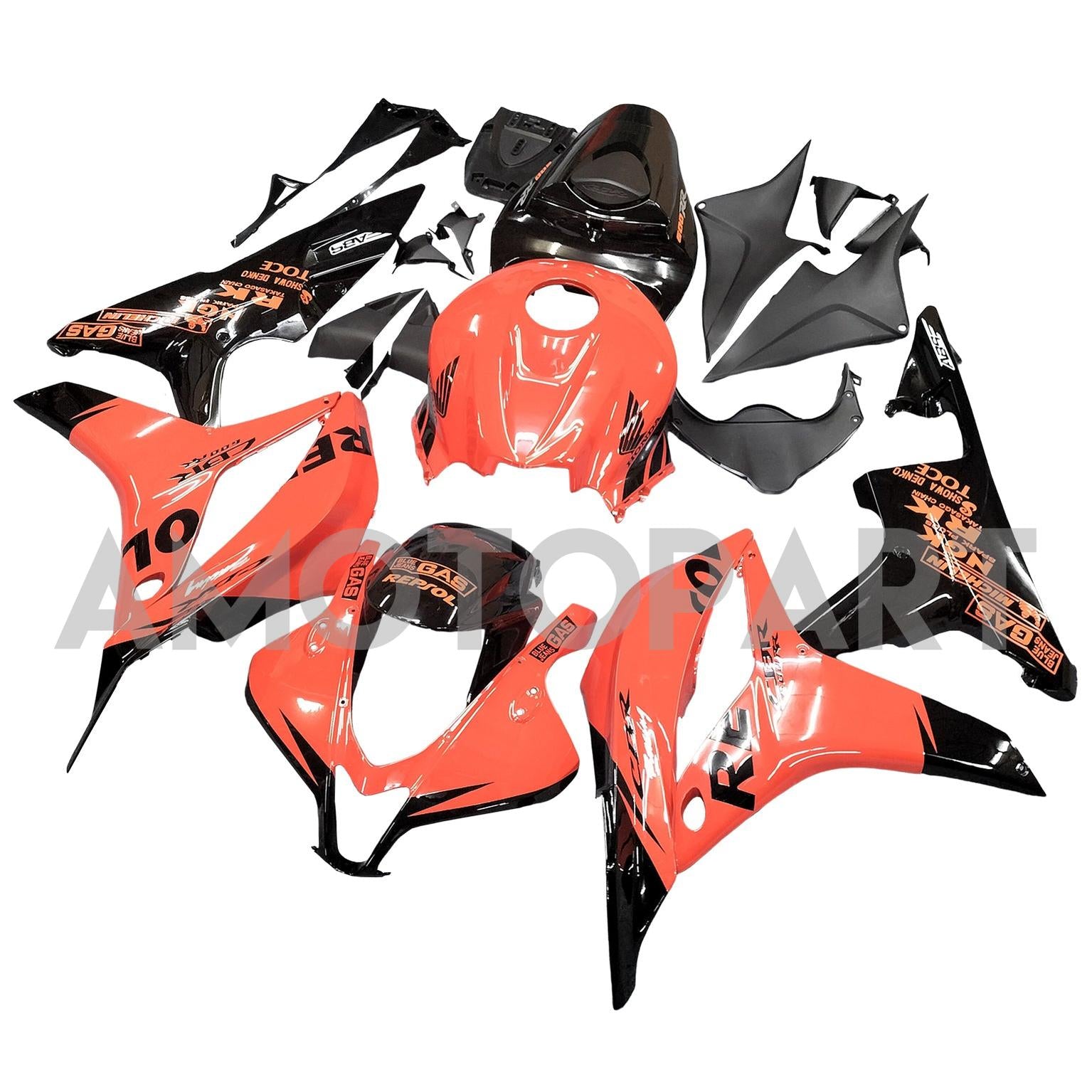 Amotopart 2007-2008 Honda CBR600RR Orange&Black Fairing Kit