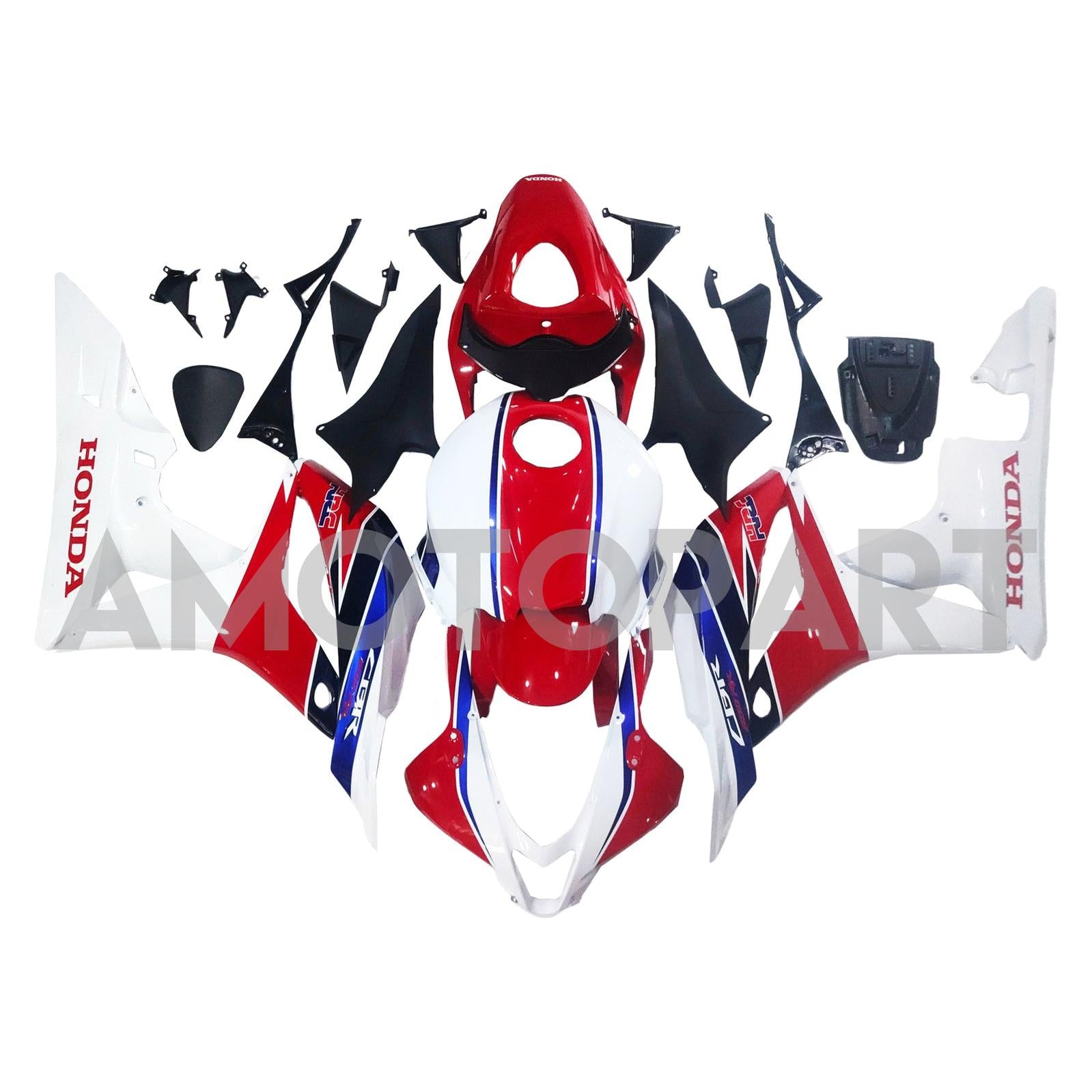 Amotopart 2007-2008 Honda CBR600RR White Red Blue Fairing Kit