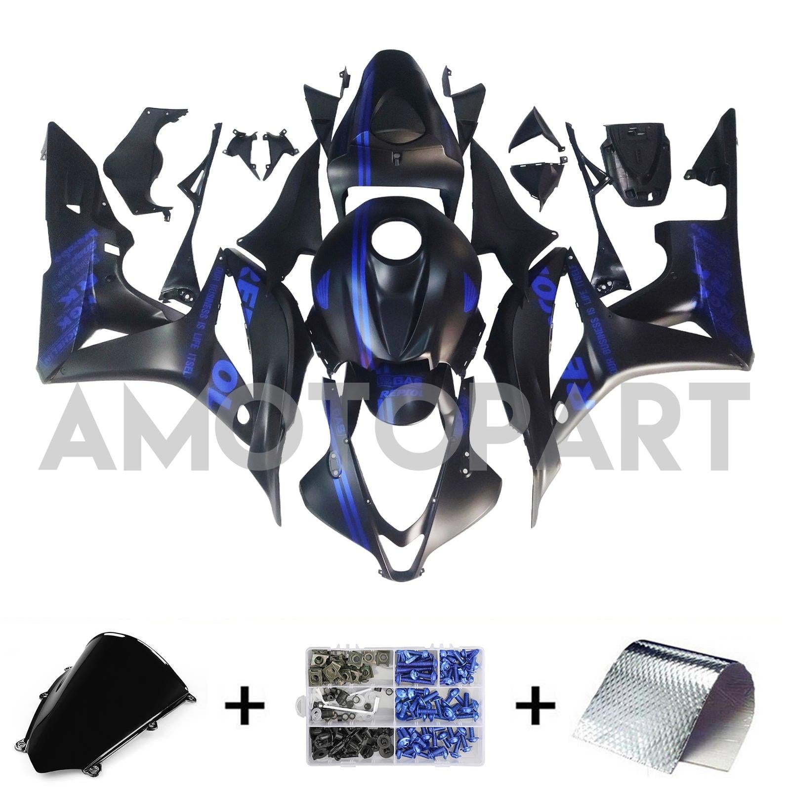 Amotopart 2007-2008 Honda CBR600RR BLACK BLUE FAILING KIT