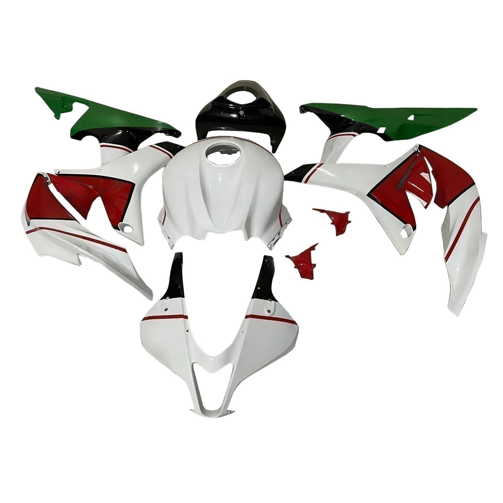 Amotopart 2007-2008 Honda CBR600RR Grün&Rotes Verkleidungsset