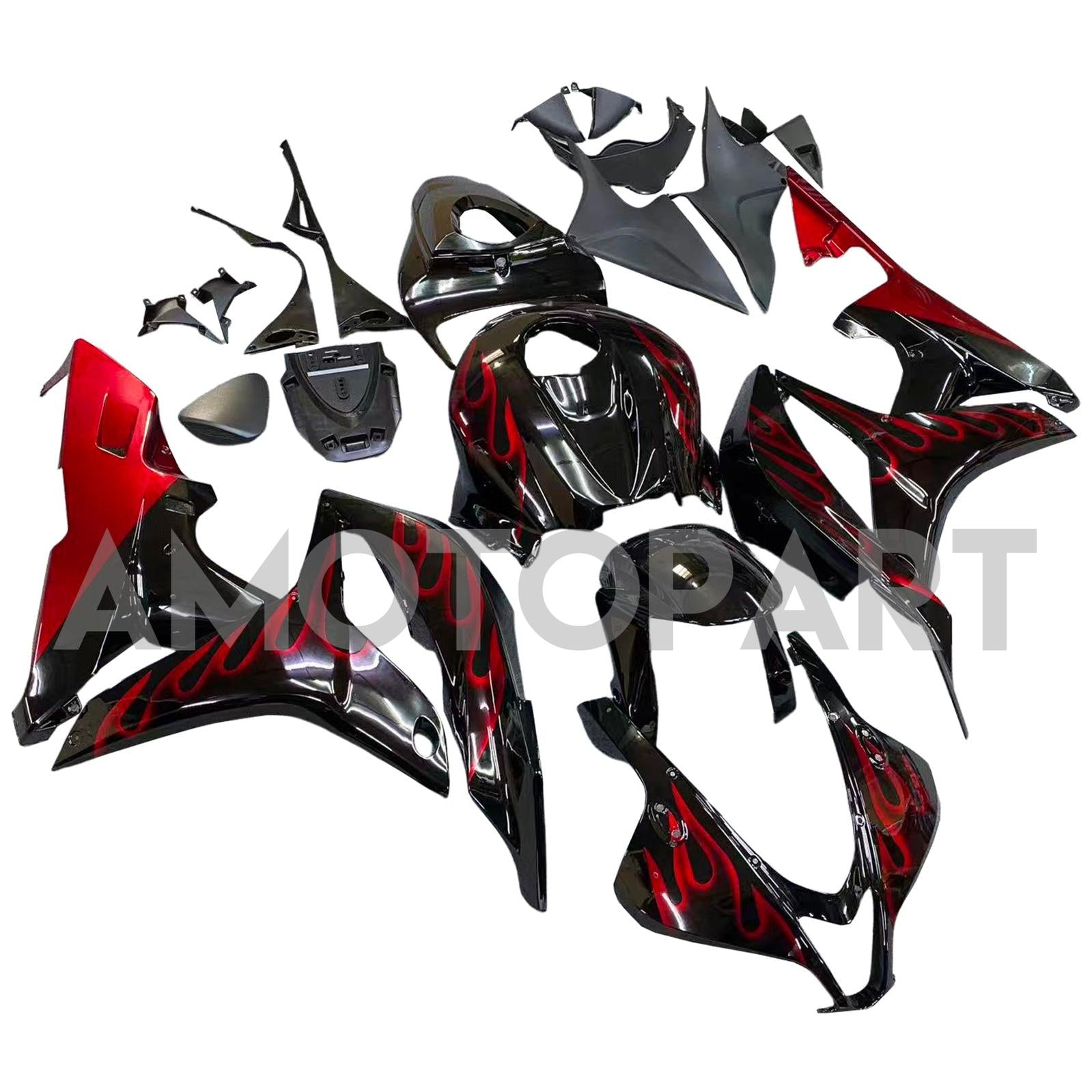 Amotopart 2007-2008 Honda CBR600RR Red & Black Fairing Kit