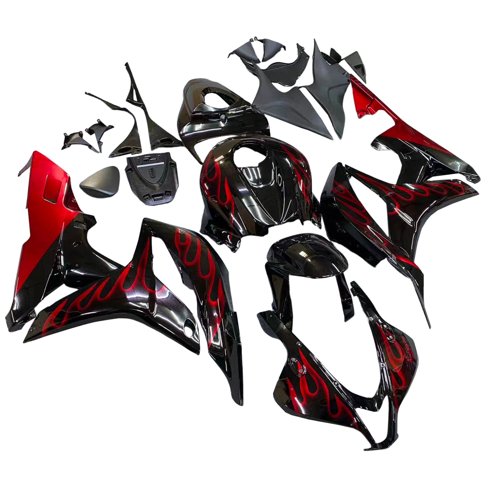 Amotopart 2007-2008 Honda CBR600RR Red & Black Fairing Kit