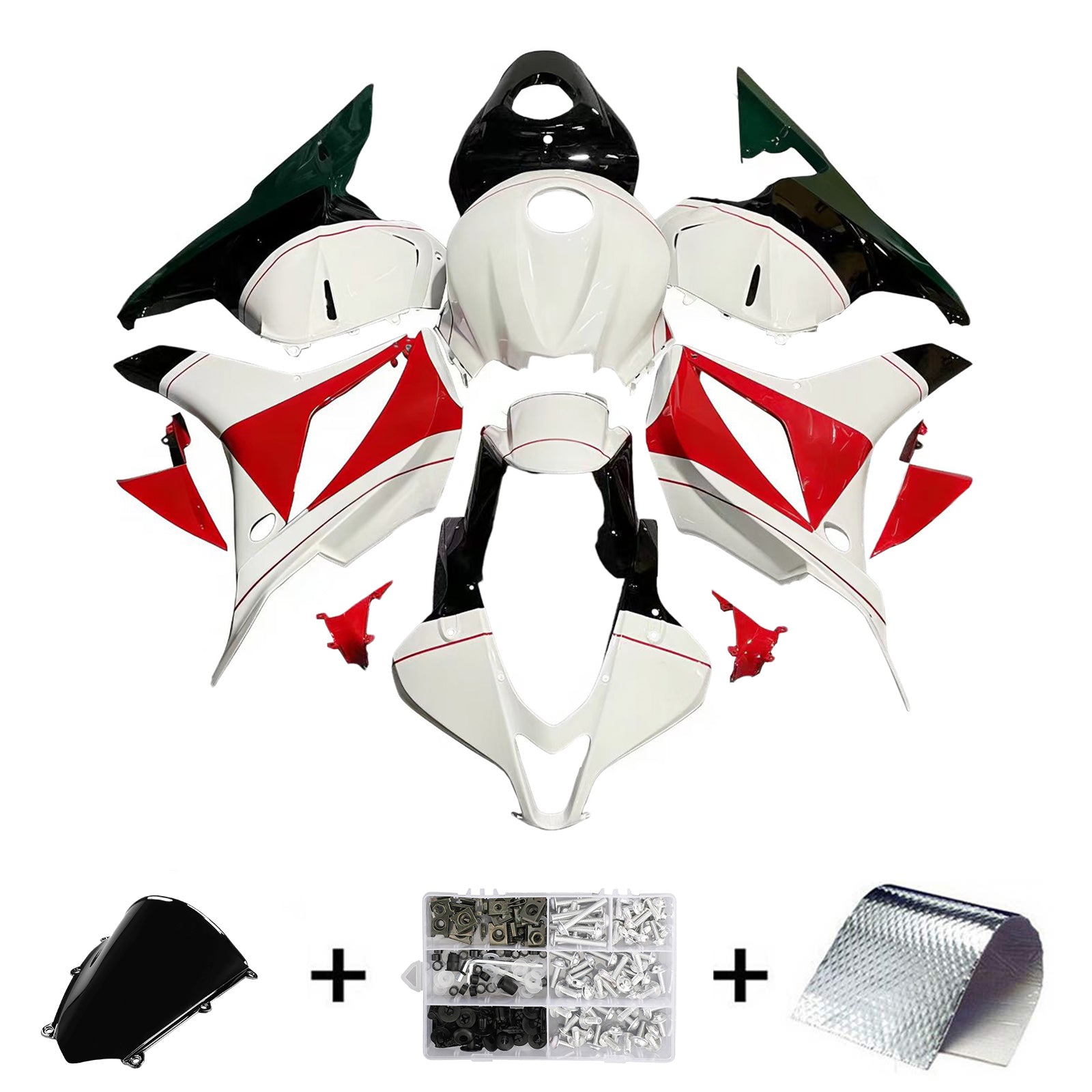Amotopart 2009-2012 Honda CBR600RR White&Red Fairing Kit
