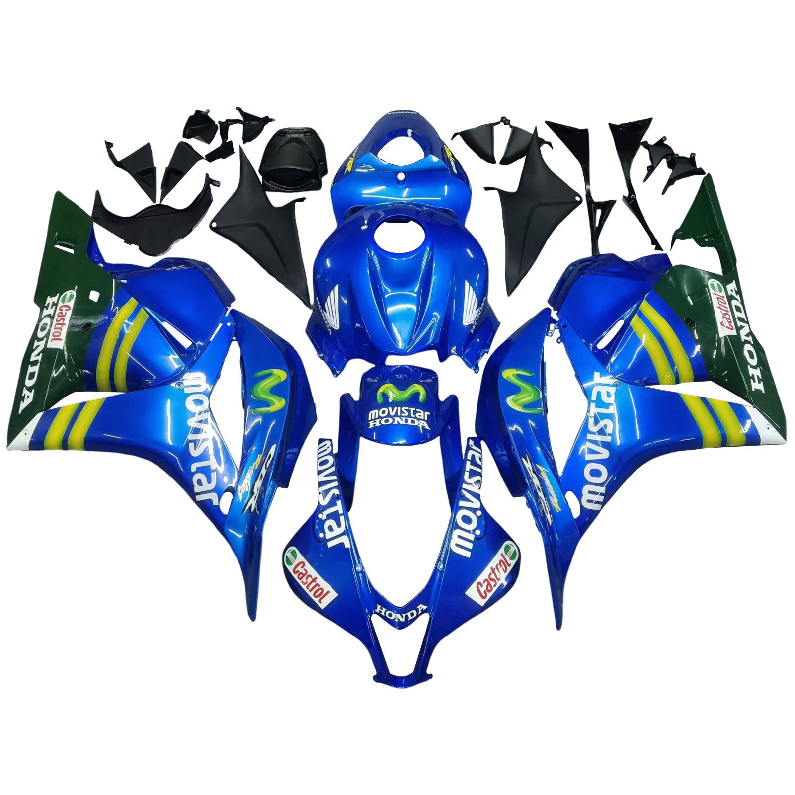 Amotopart 2009-2012 Honda CBR600RR Blue&Green Fairing Kit