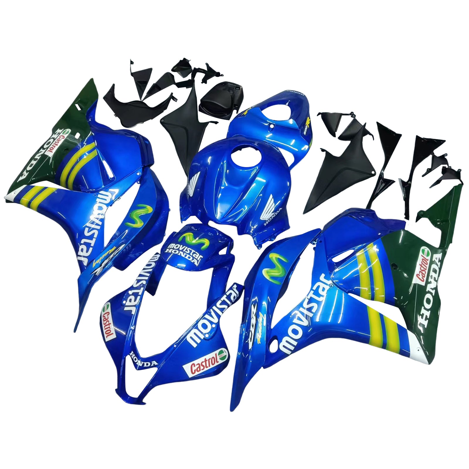 Amotopart 2009-2012 Honda CBR600RR Blue&Green Fairing Kit