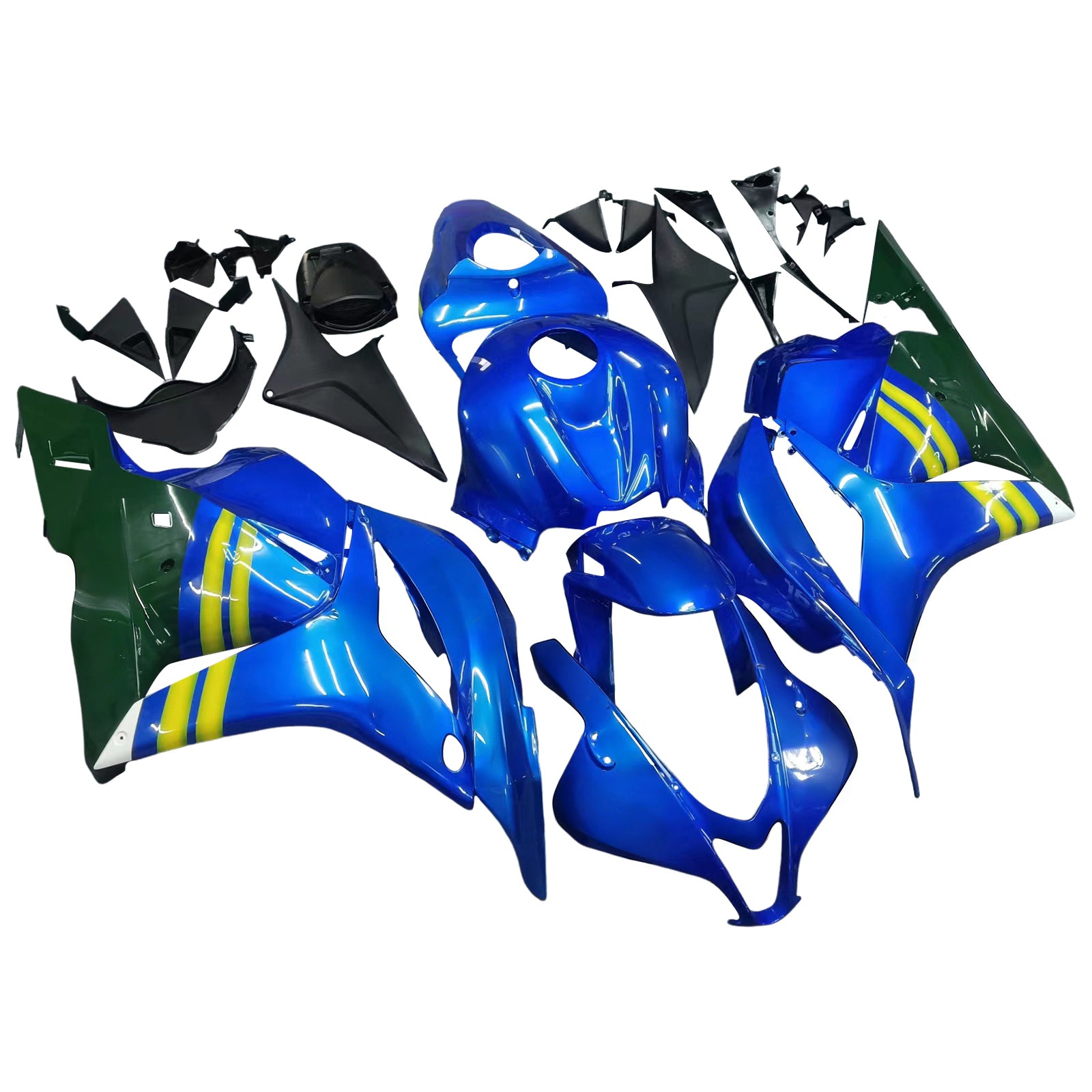 Amotopart Honda CBR600RR Bleu 2009-2012&Kit de carénage vert