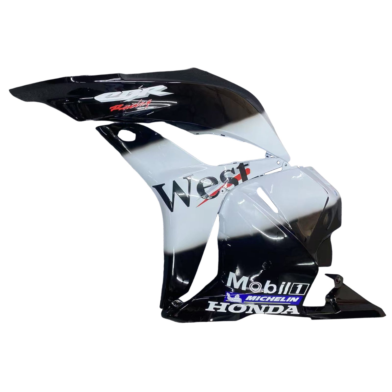 Amotopart 2009-2012 Honda CBR600RR White&Black Logos Fairing Kit