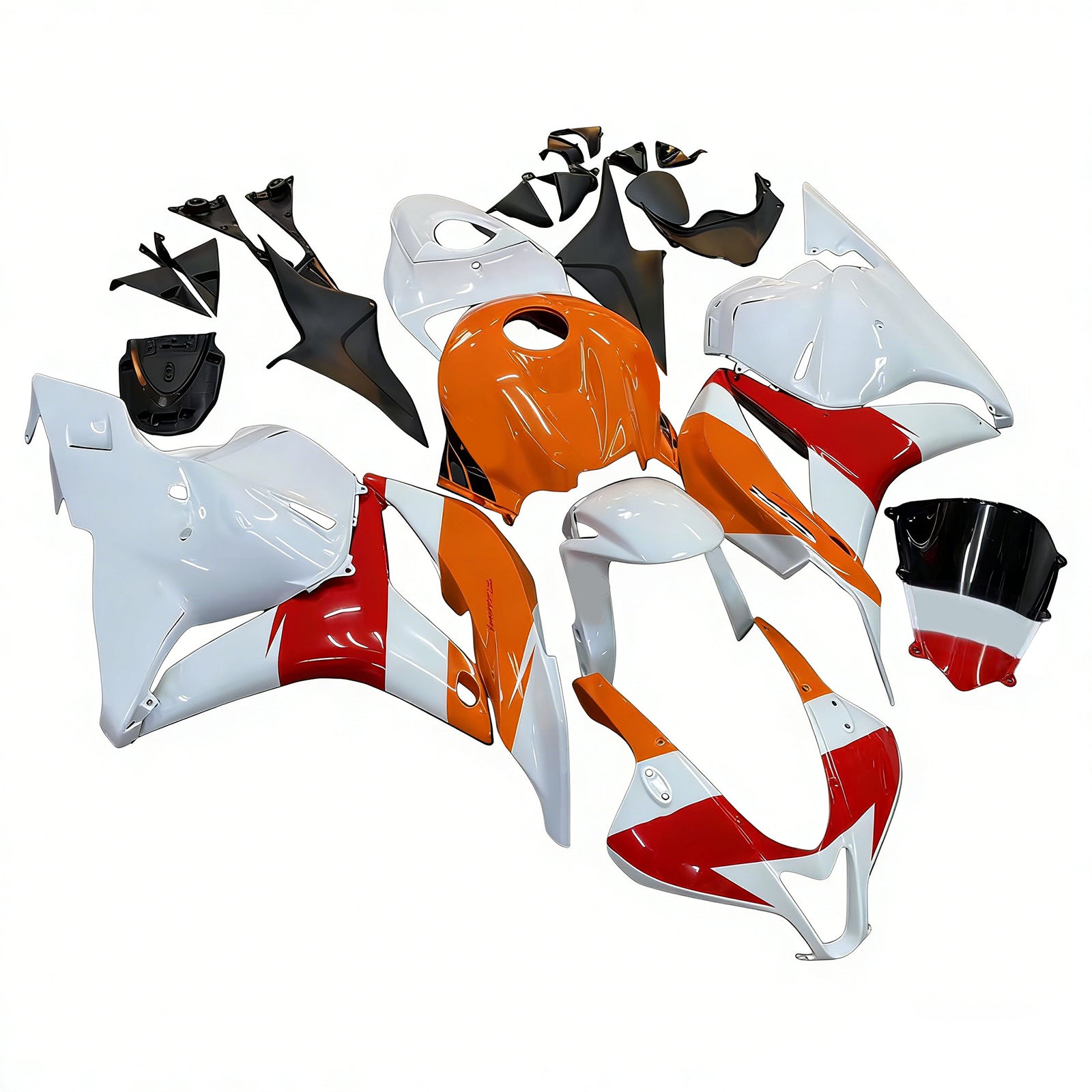Amotopart 2009-2012 Honda CBR600RR Orange Red White Fairing Kit