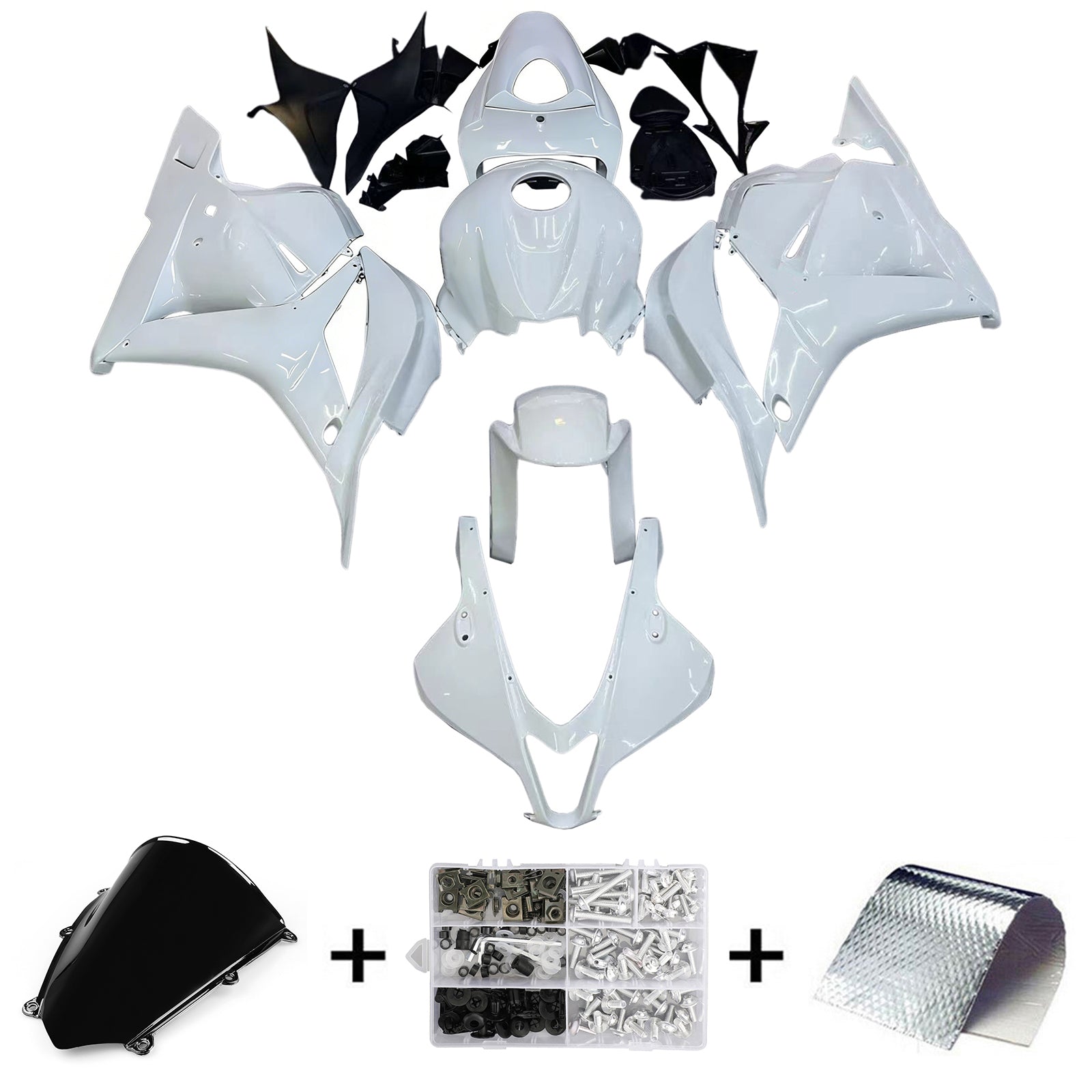 Zestaw owiewek Amotopart 2009-2012 Honda CBR600RR w kolorze białym i czarnym