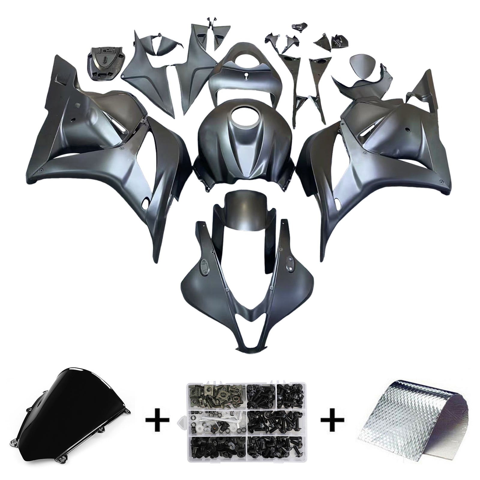 Amotopart 2009-2012 Honda CBR600RR Matte Black Fairing Kit