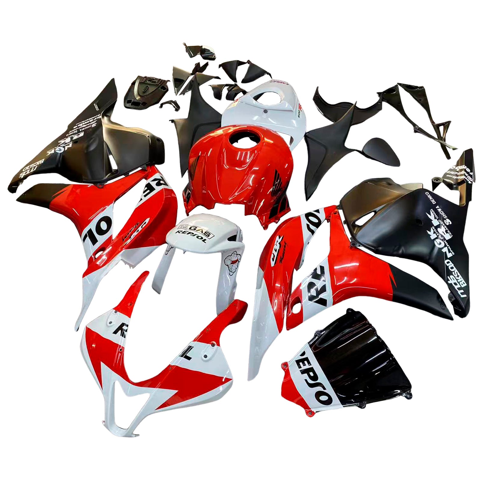 Amotopart 2009-2012 Honda CBR600RR White Red Fairing Kit