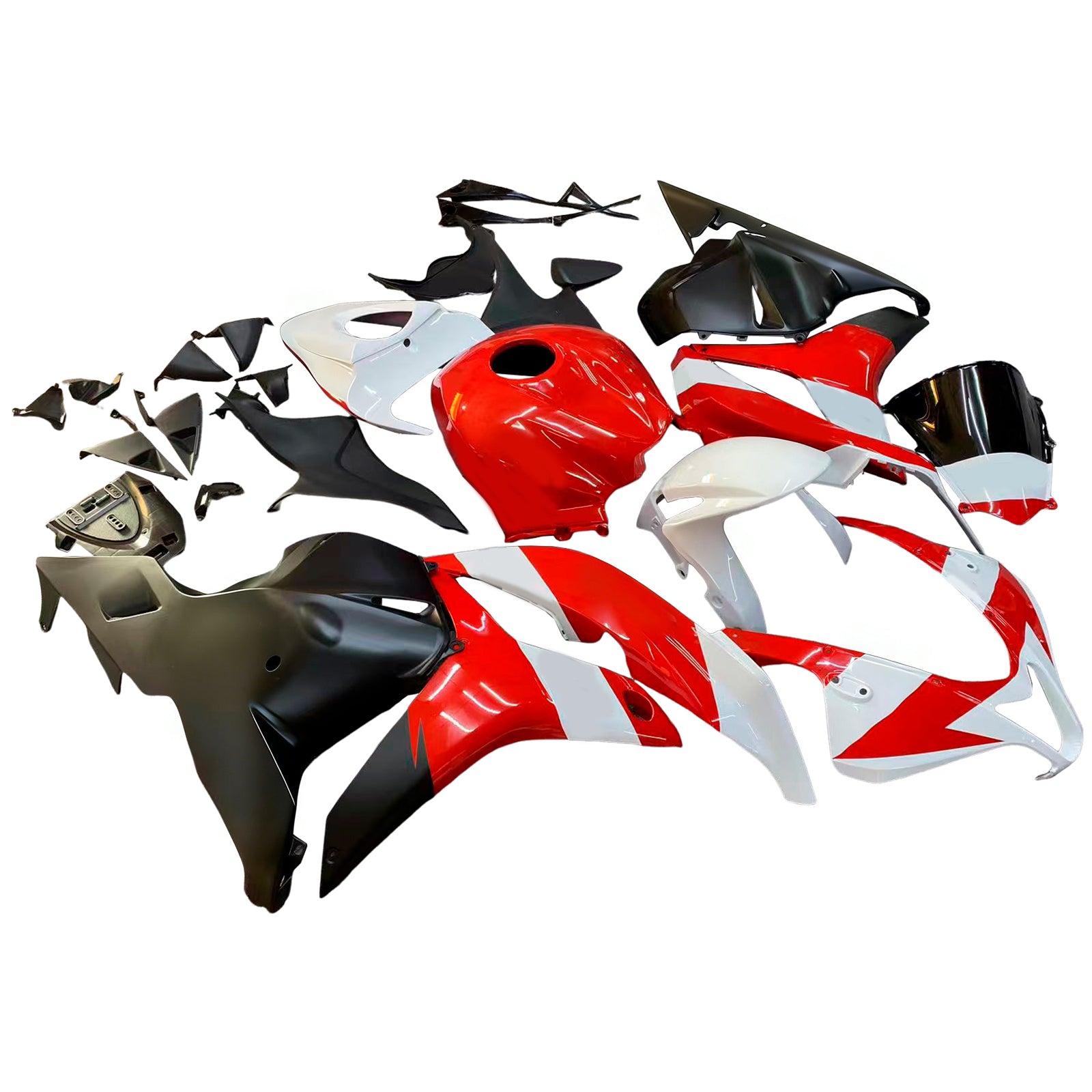 Amotopart 2009-2012 Honda CBR600RR White Red Fairing Kit