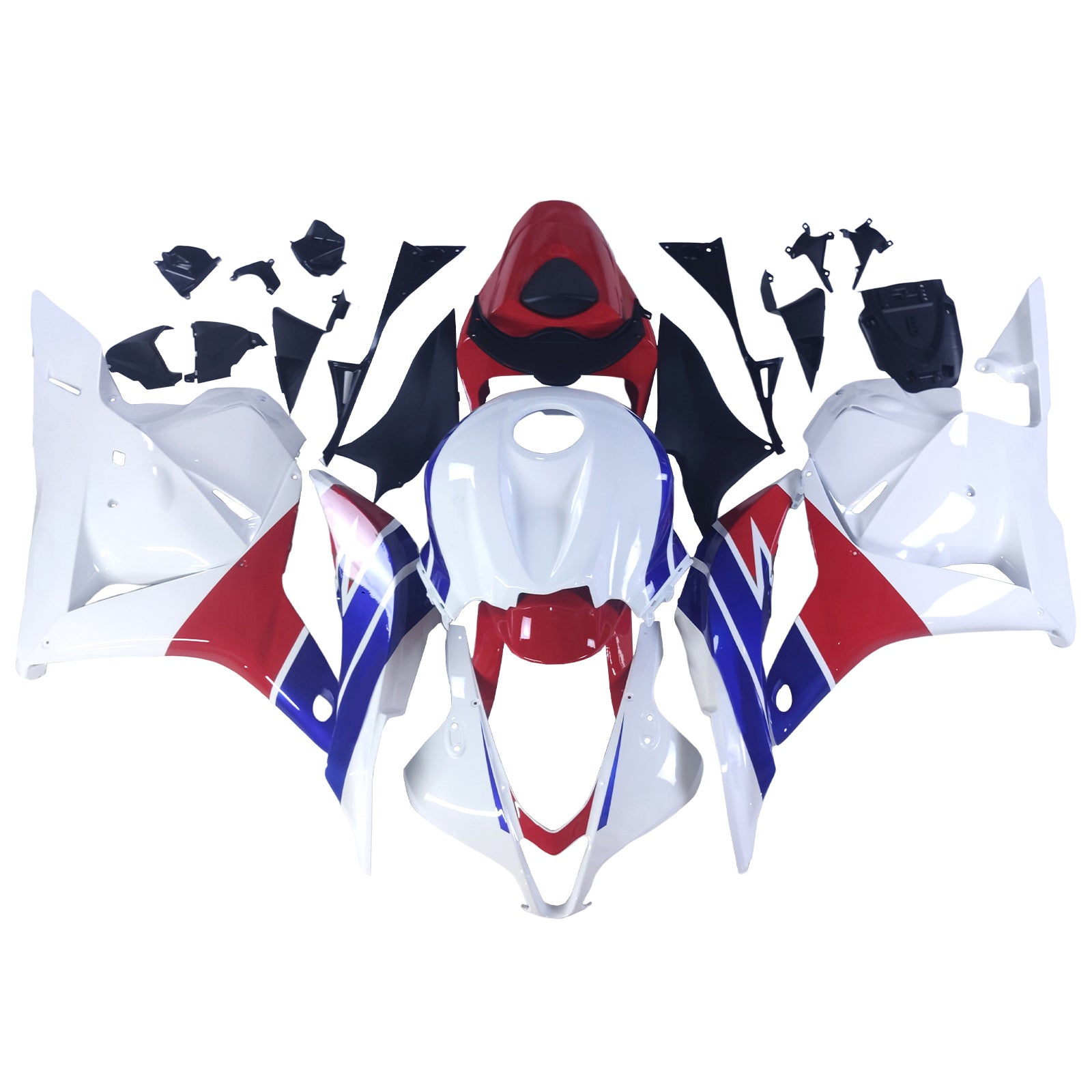 Amotopart 2009-2012 Honda CBR600RR Kit de carénage blanc rouge bleu