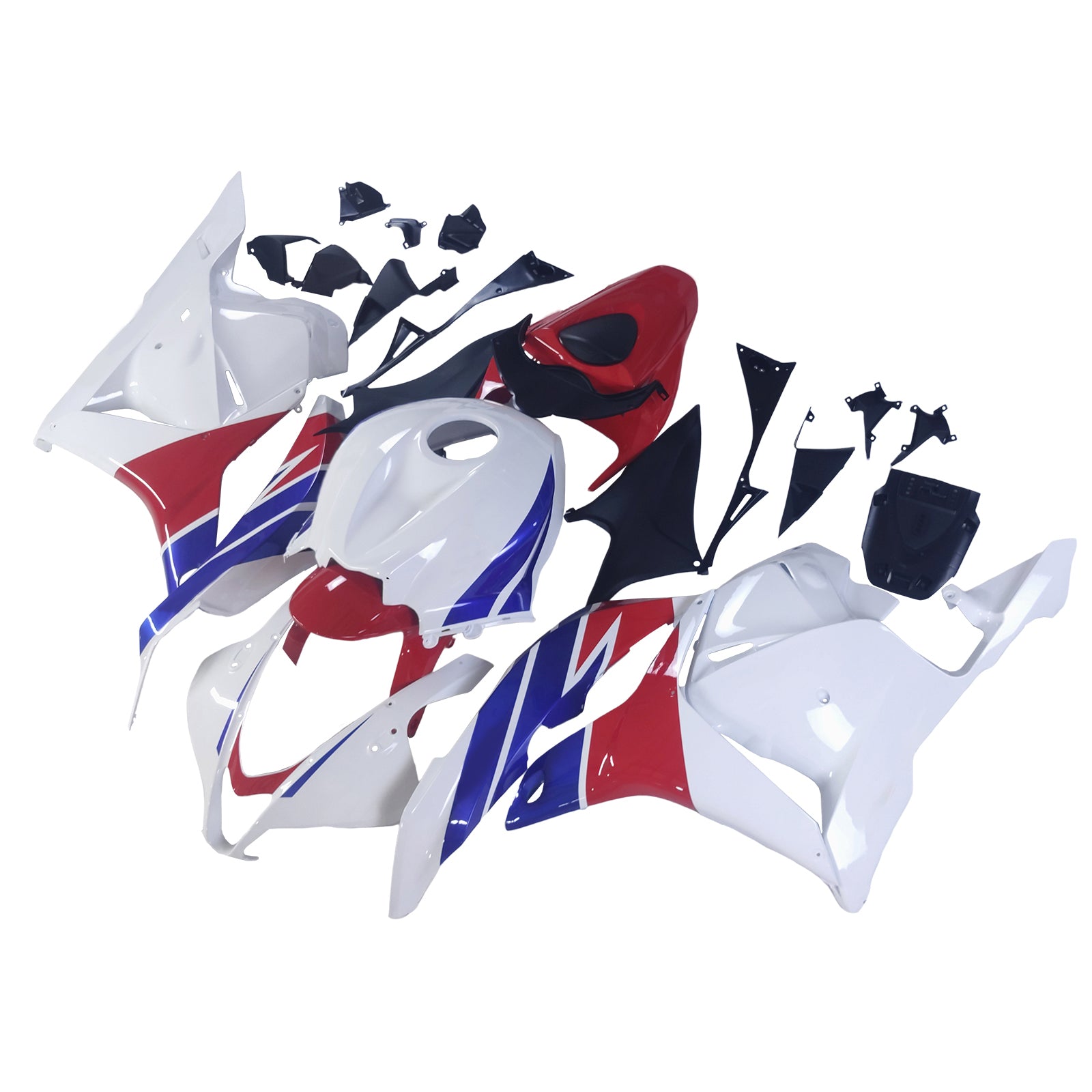 Amotopart 2009-2012 Honda CBR600RR Kit de carénage blanc rouge bleu