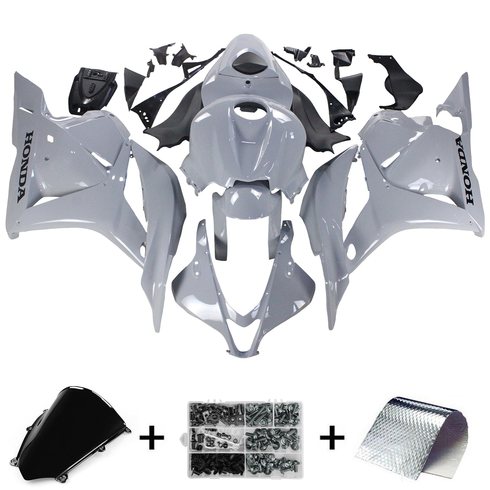 Amotopart 2009-2012 Honda CBR600RR Gloss Grey Fairing Kit