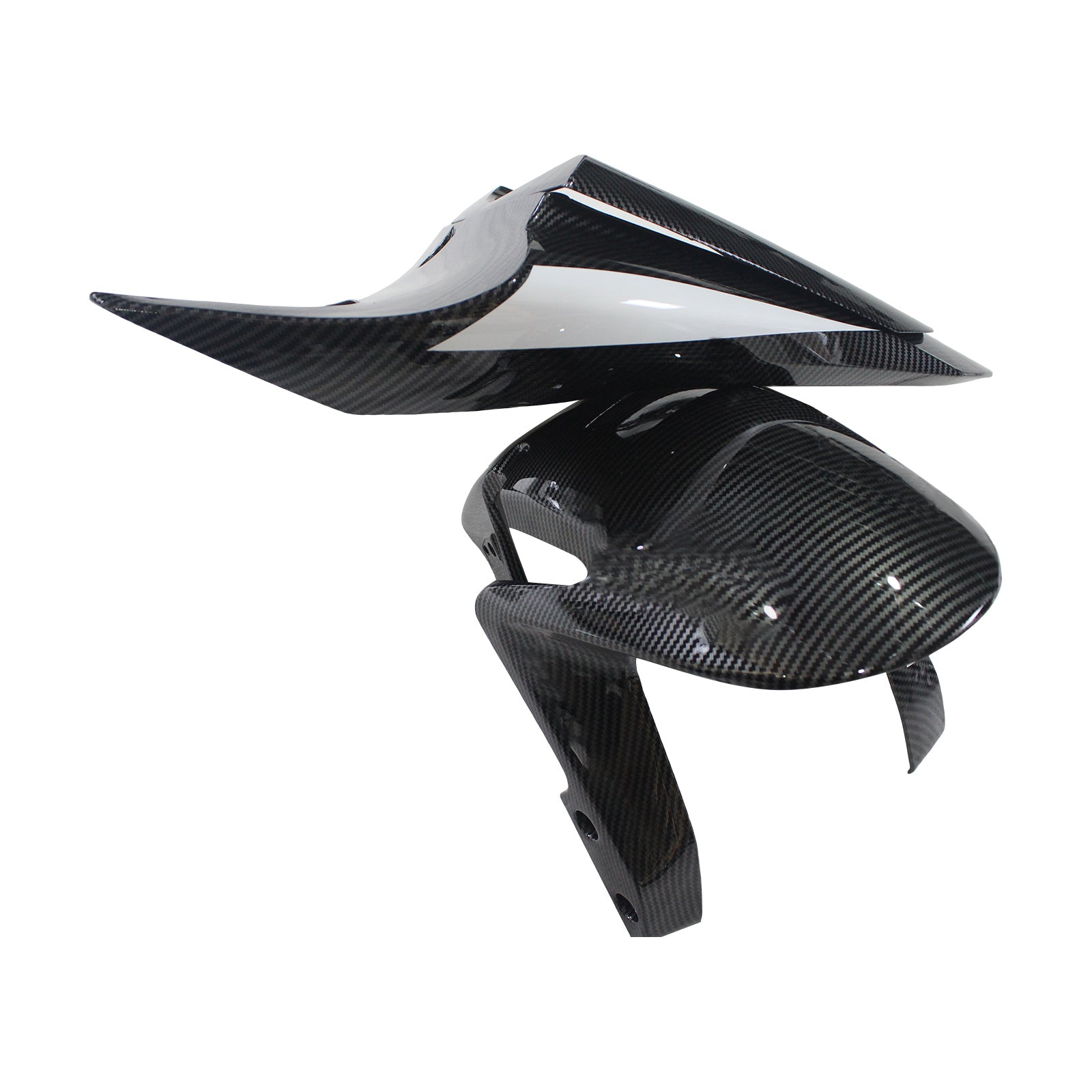 Amotopart 2009–2012 Honda CBR600RR Carbon Fiber Black White Letter Fairing Kit