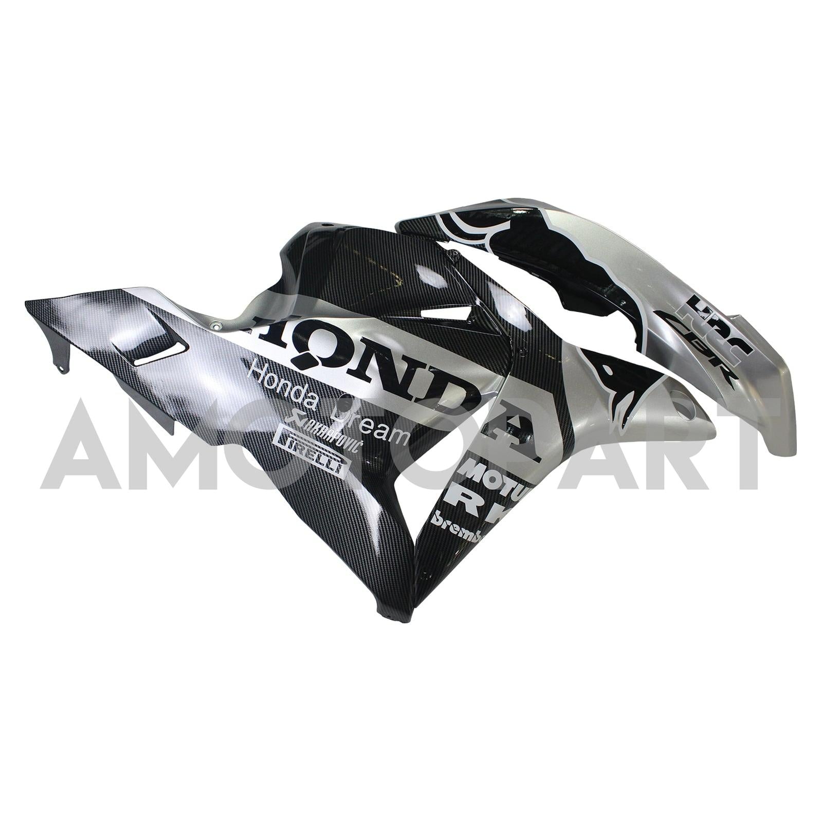 Amotopart 2009-2012 Honda CBR600RR Carbon Fiber Black White Letter Fairing Kit