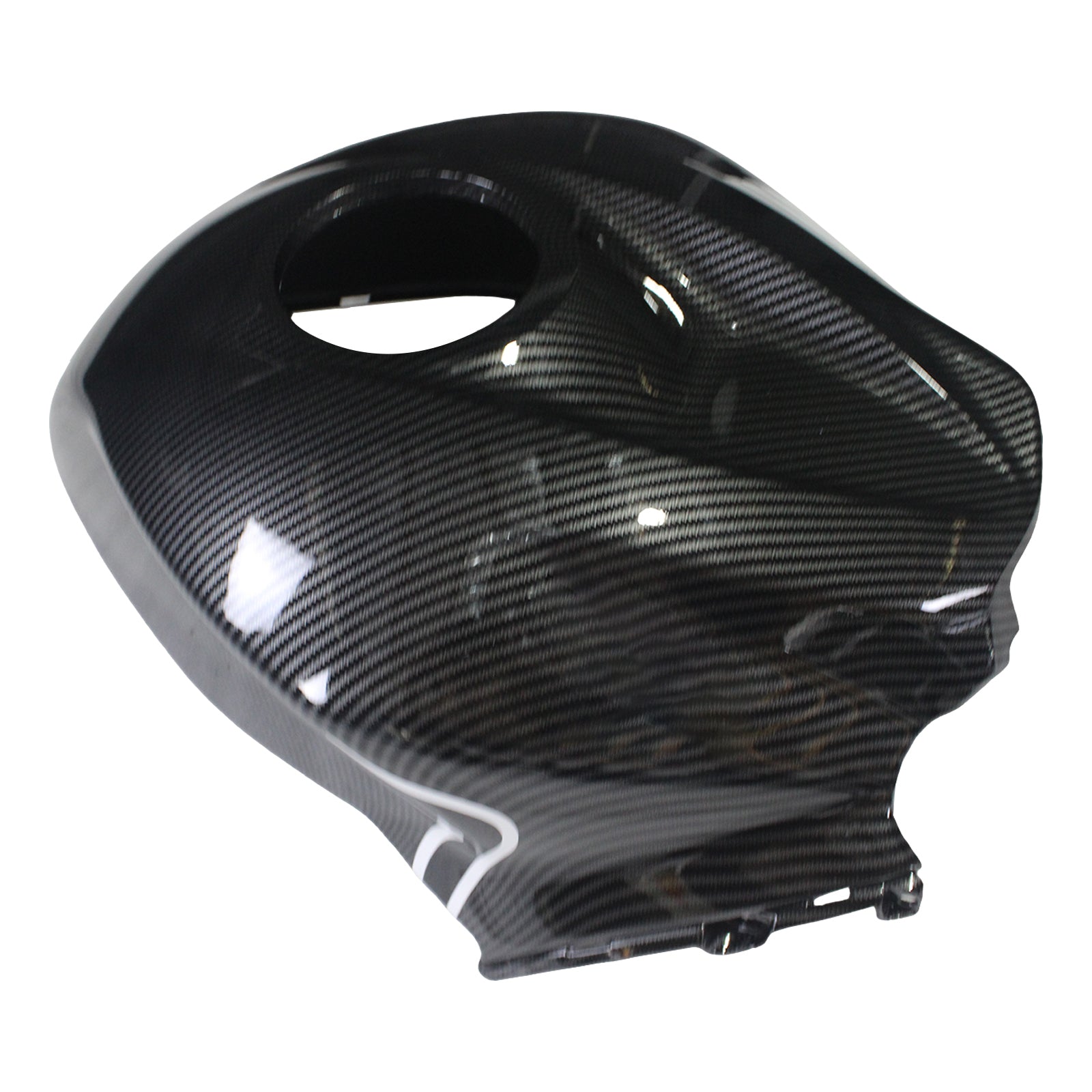 Amotopart 2009–2012 Honda CBR600RR Carbon Fiber Black White Letter Fairing Kit