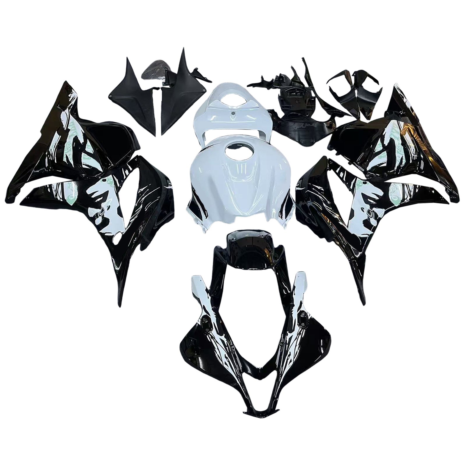 Amotopart 2009-2012 Honda CBR600RR Black White Fairing Kit