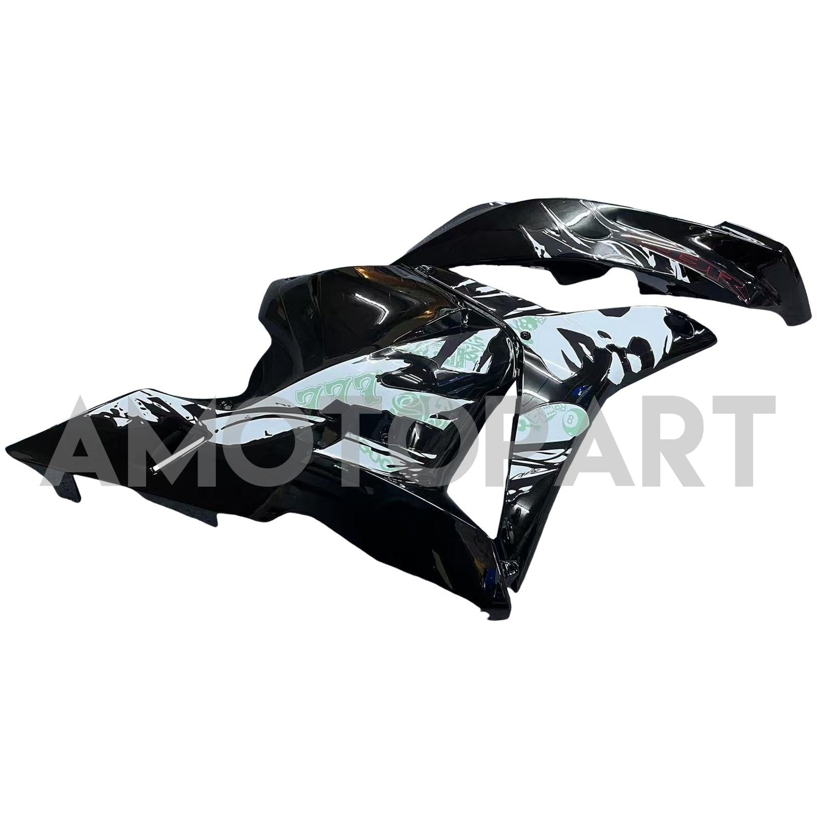 Amotopart 2009-2012 Honda CBR600RR Black White Fairing Kit