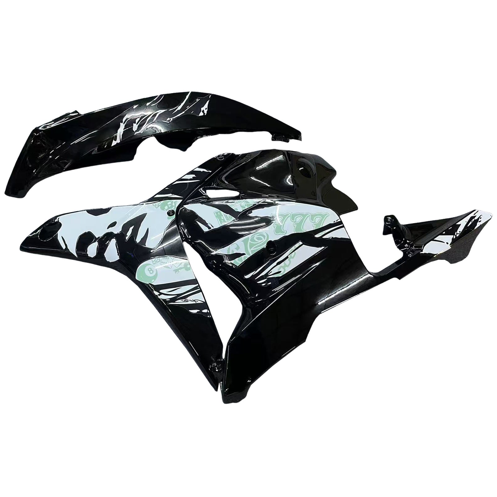 Amotopart 2009-2012 Honda CBR600RR Black White Fairing Kit