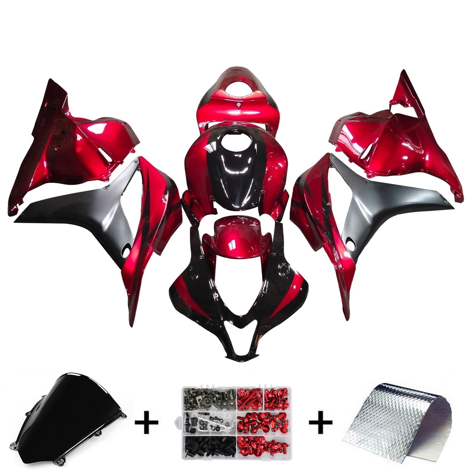 Amotopart 2009-2012 Honda CBR600RR Red Black Fairing Kit