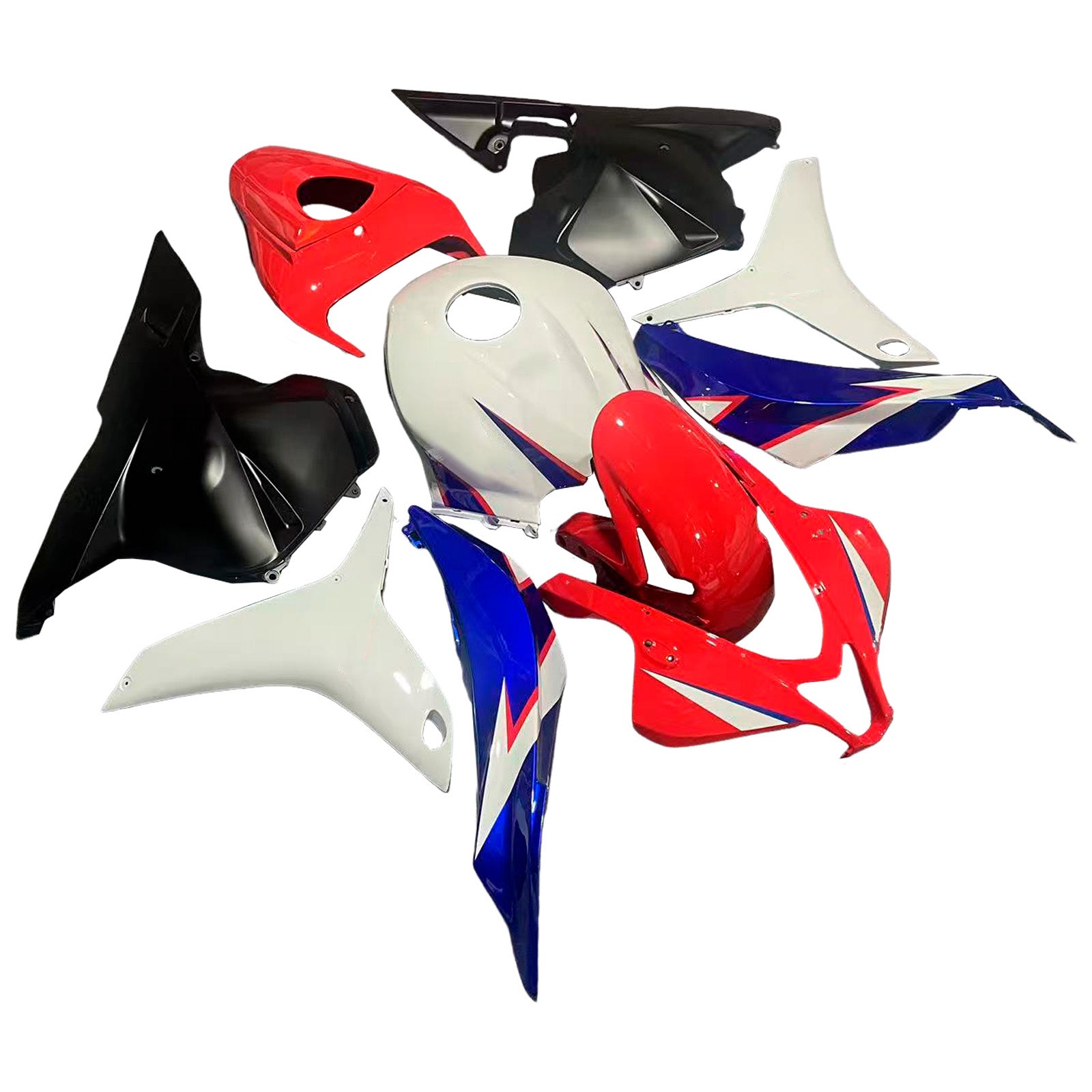 Amotopart 2009-2012 Honda CBR600RR White Red Blue Fairing Kit