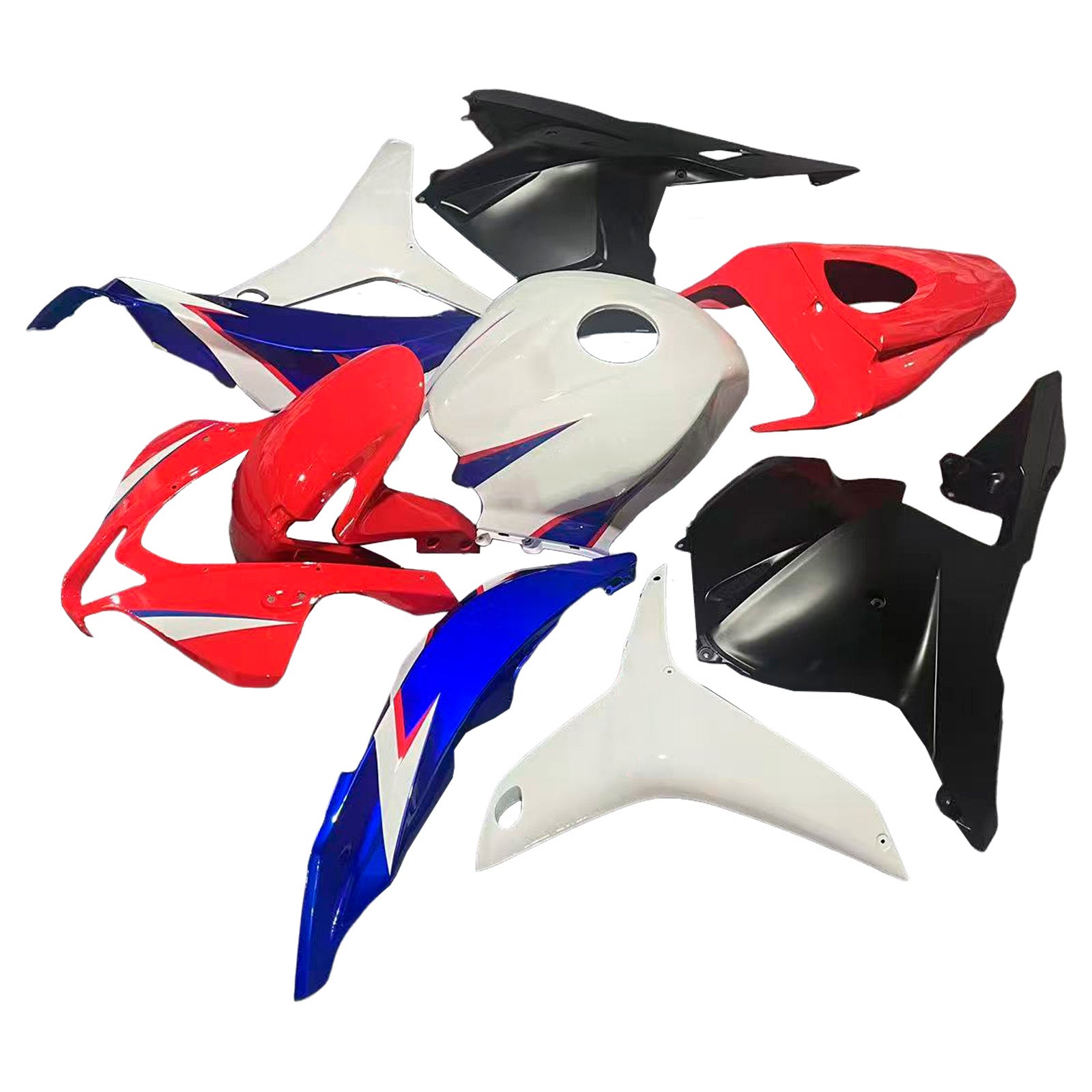 Amotopart 2009-2012 Honda CBR600RR White Red Blue Fairing Kit