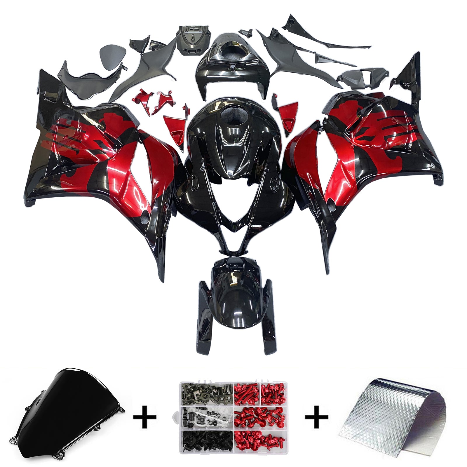 Amotopart 2009-2012 Honda CBR600RR Red & Black Fairing Kit
