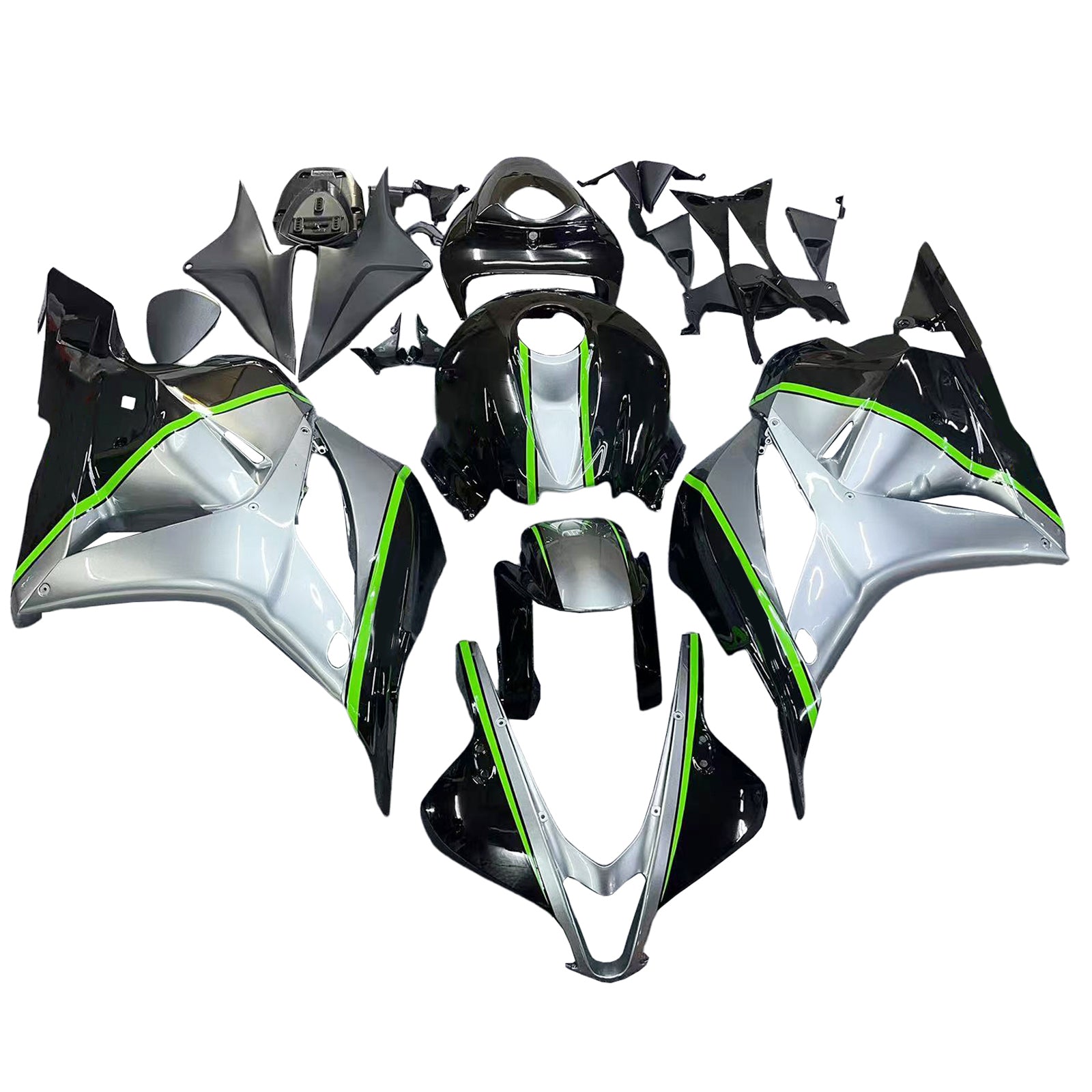 Amotopart 2009-2012 Honda CBR600RR Black Green Fairing Kit