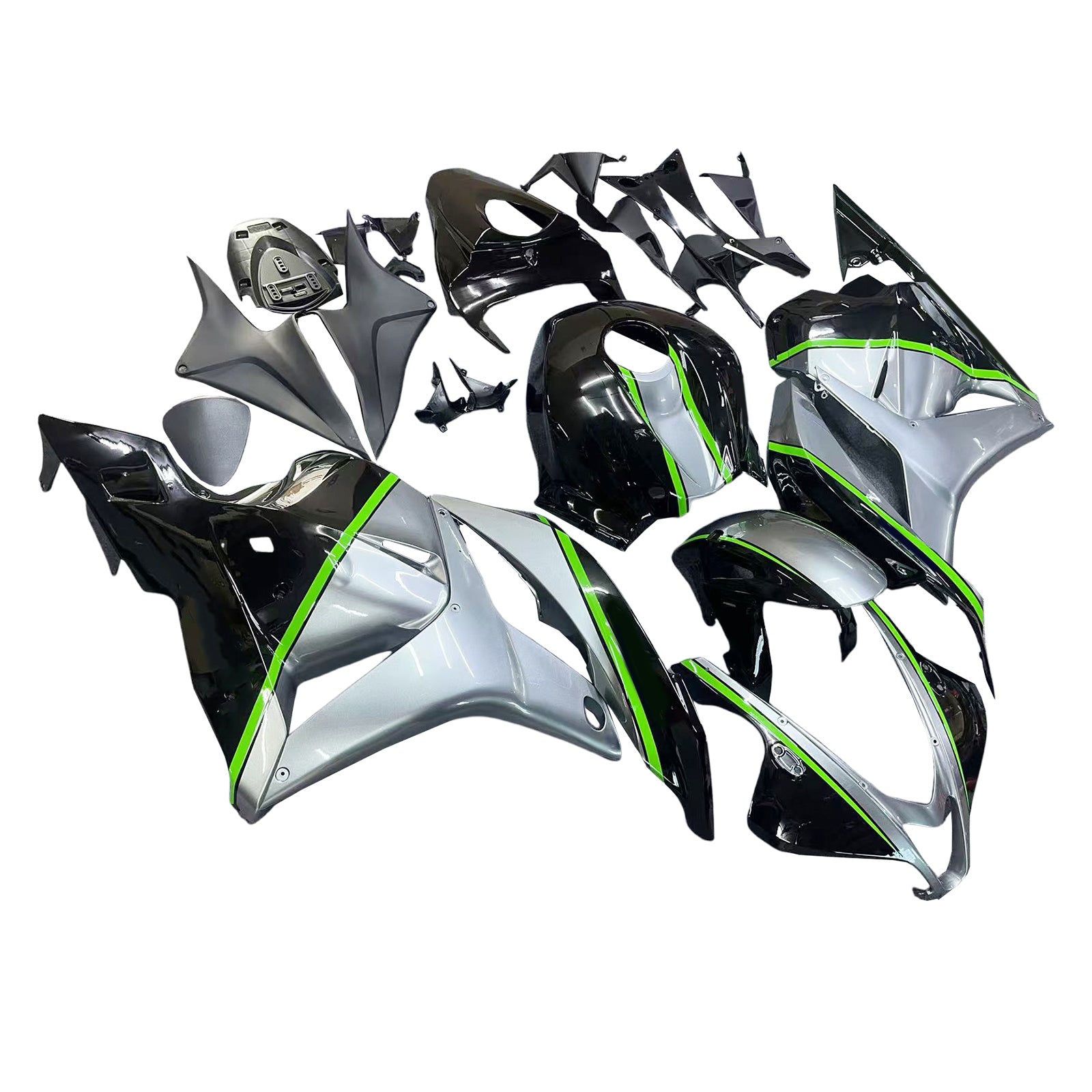 Amotopart 2009-2012 Honda CBR600RR Black Green Fairing Kit