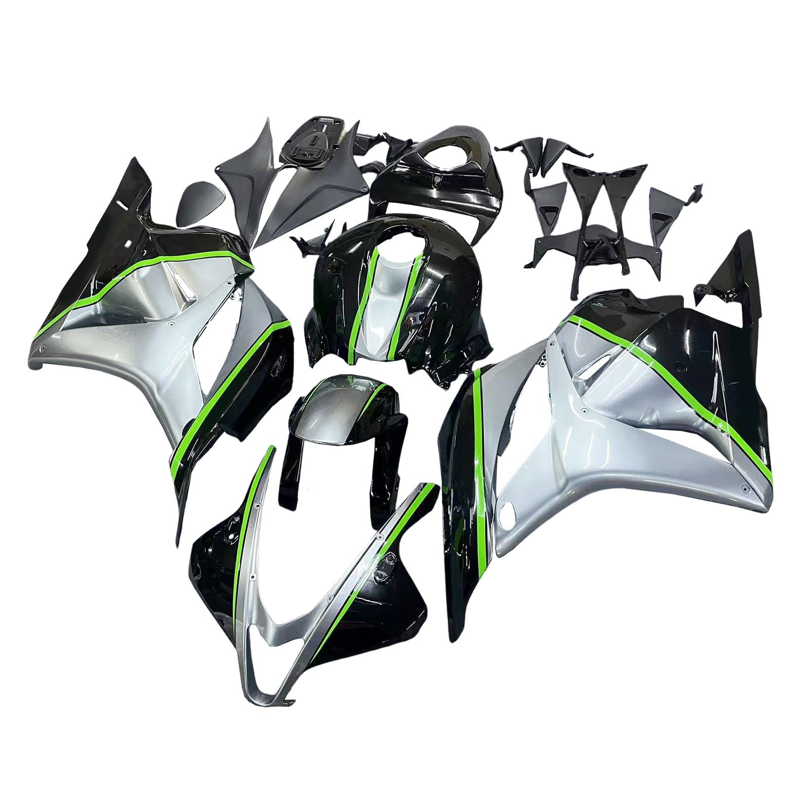 Amotopart 2009-2012 Honda CBR600RR Black Green Fairing Kit