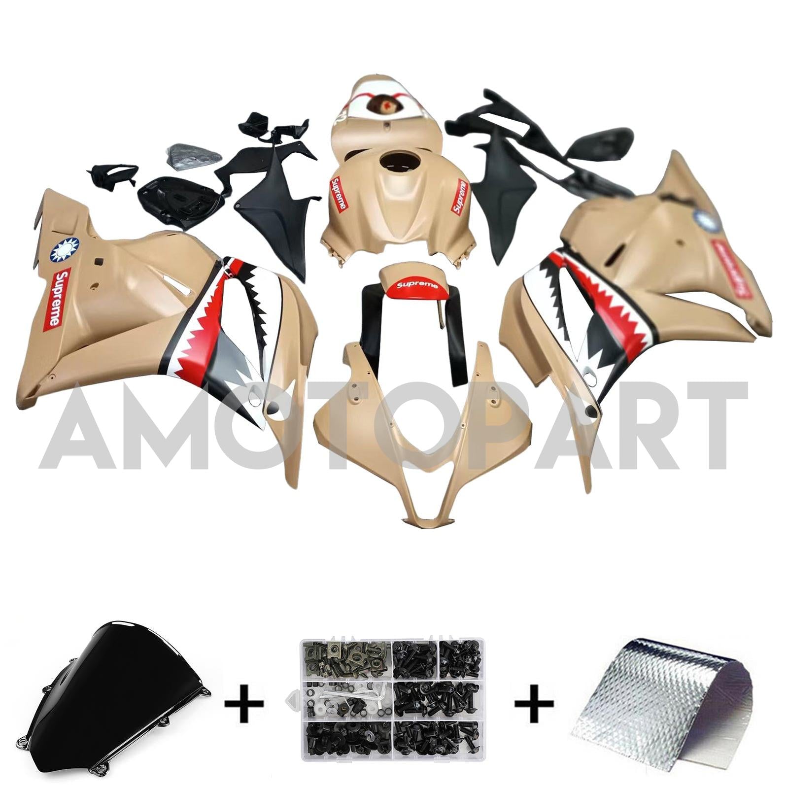 Amotopart 2009-2012 Honda CBR600RR Brown Black Fairing Kit