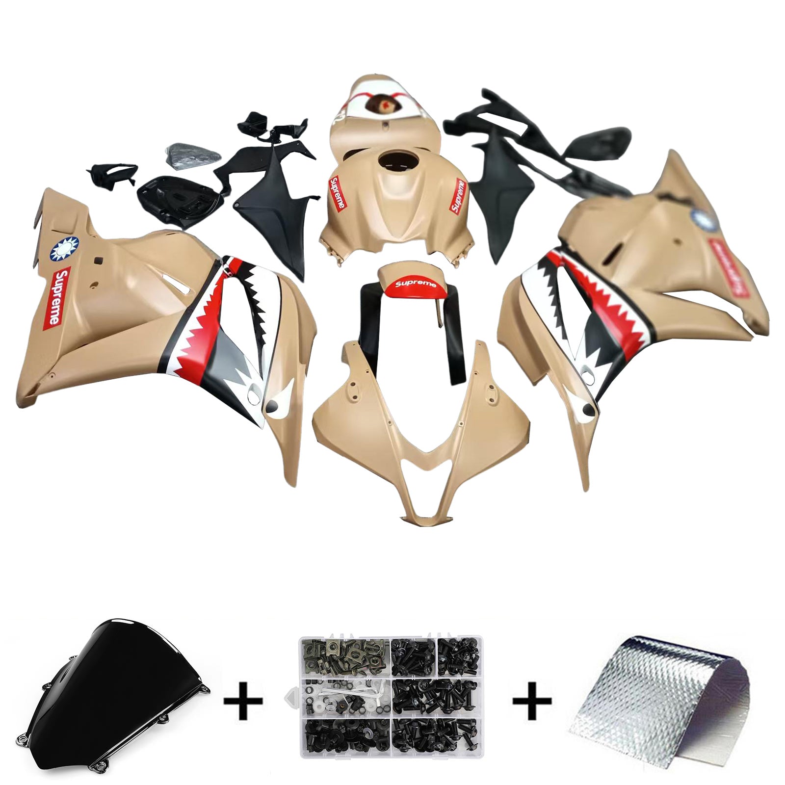 Kit carena Amotopart 2009-2012 Honda CBR600RR marrone nero