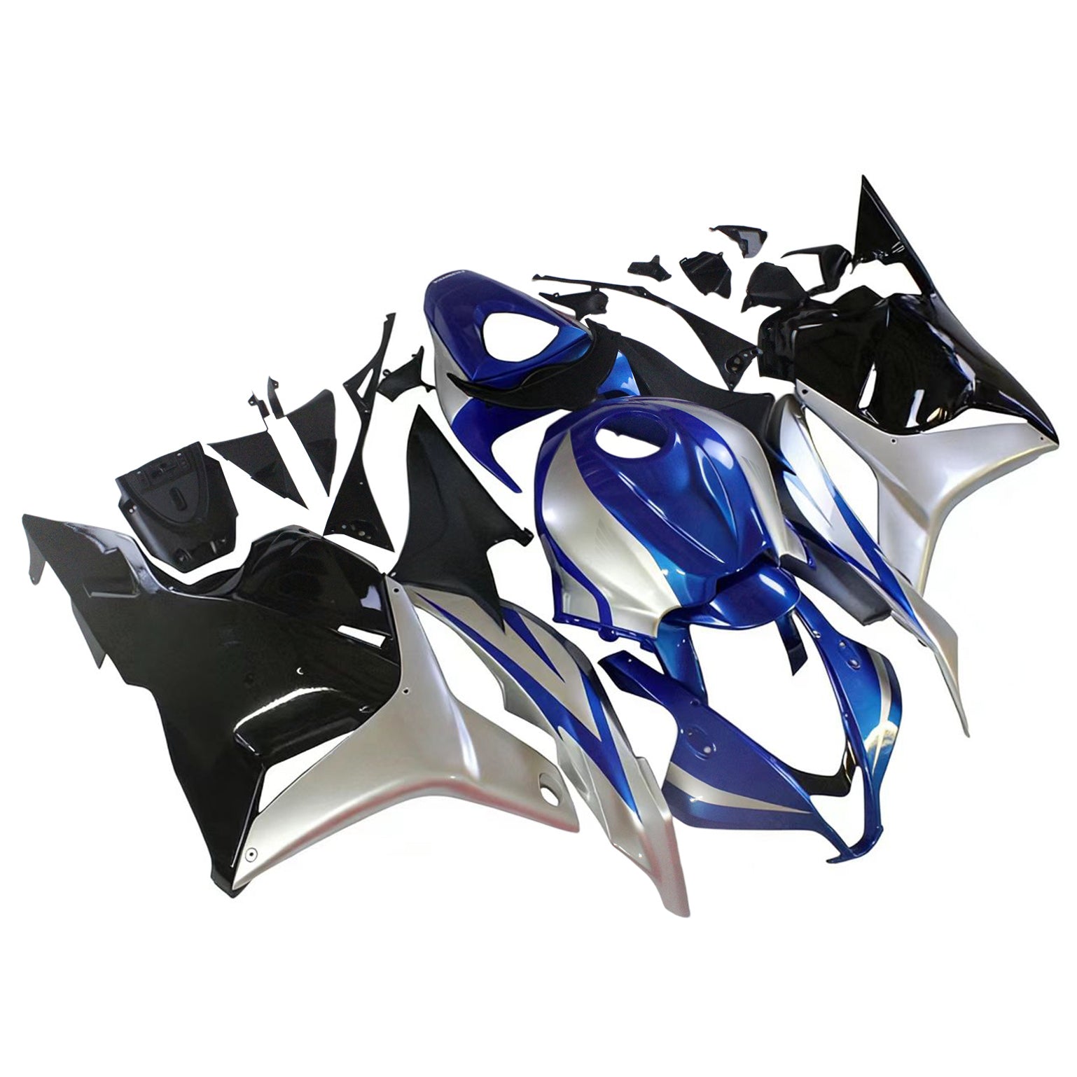 Amotopart 2009–2012 Honda CBR600RR Schwarz Blau Verkleidungsset