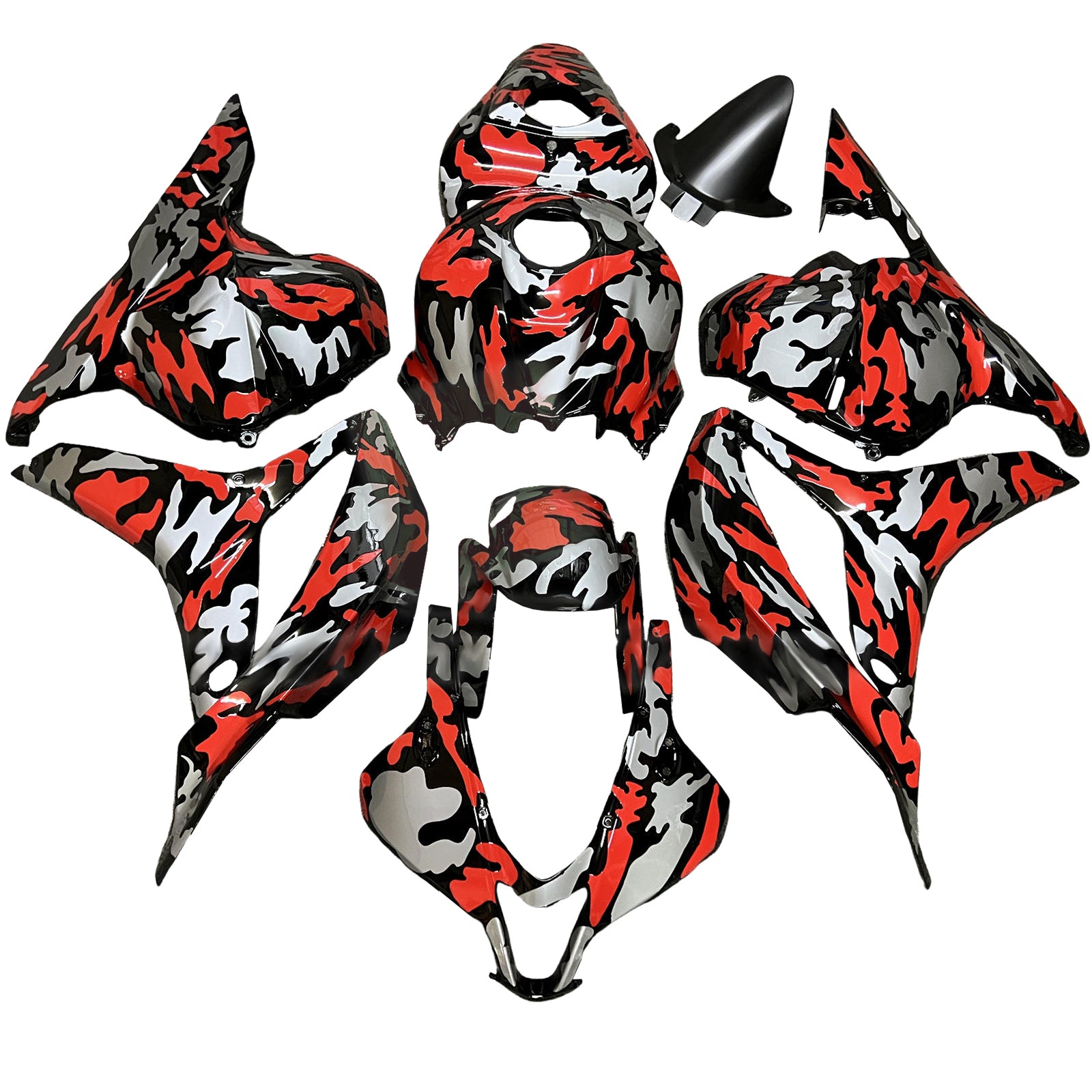 Amotopart 2009-2012 Honda CBR600RR Black Gray Red Fairing Kit