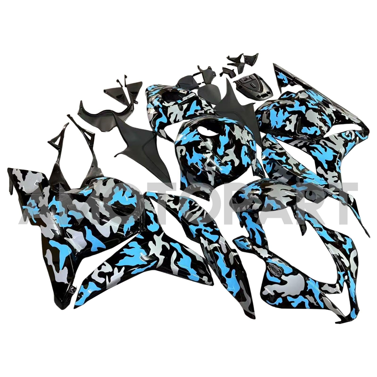 Amotopart 2009-2012 Honda CBR600RR Black Blue Gray Fairing Kit