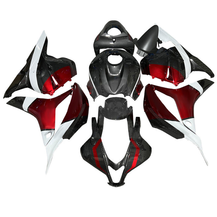 Amotopart 2009-2012 Honda CBR600RR Carbon Fiber Pattern White Fairing Kit